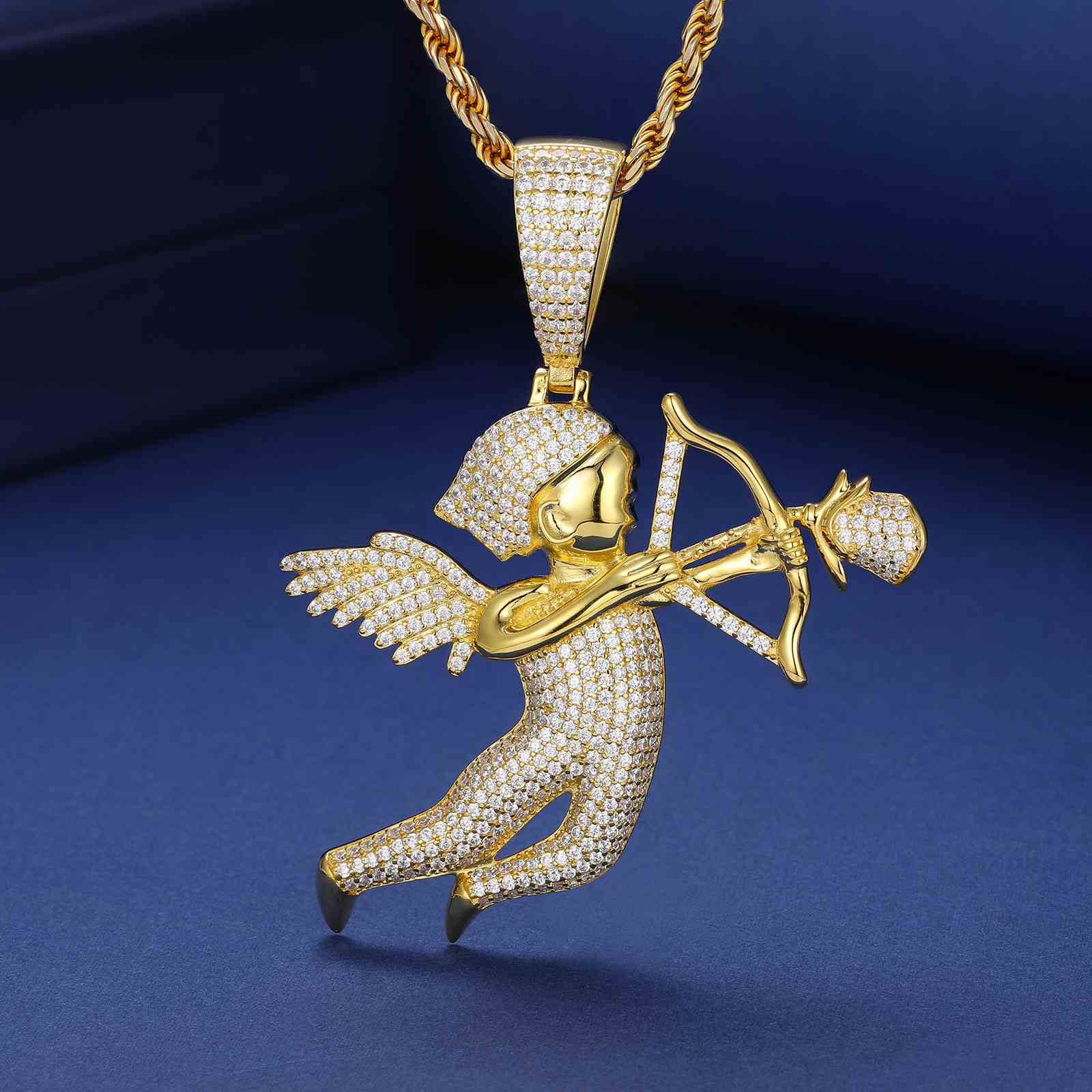 Angel Cupids Rose Arrow Pendant