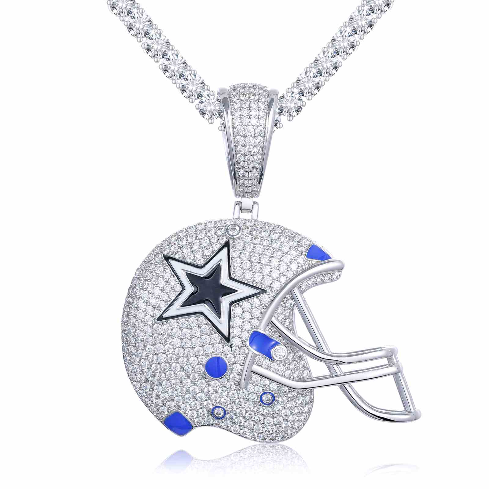 Sports Baseball Helmet Star Pendant