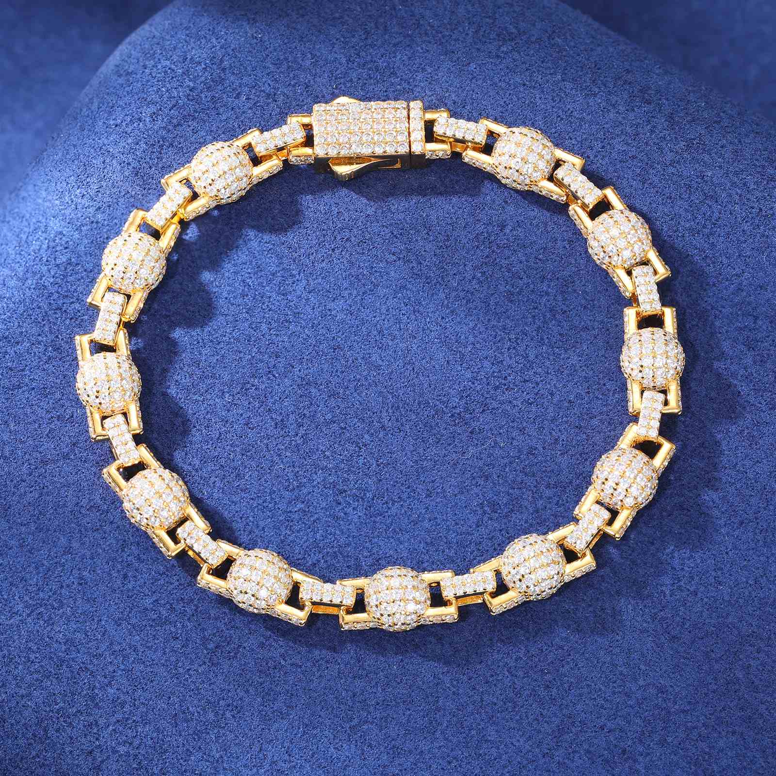 7mm Iced Out Bead Bracelet