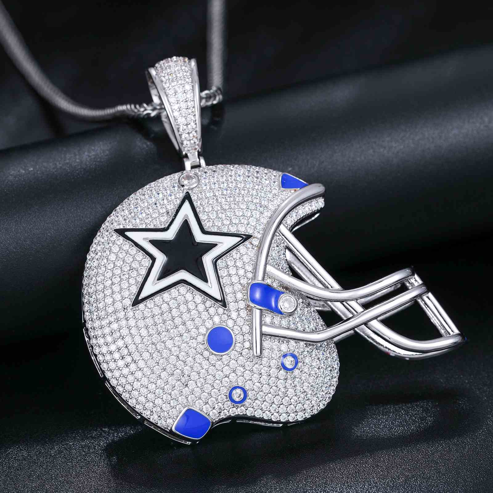 Sports Baseball Helmet Star Pendant