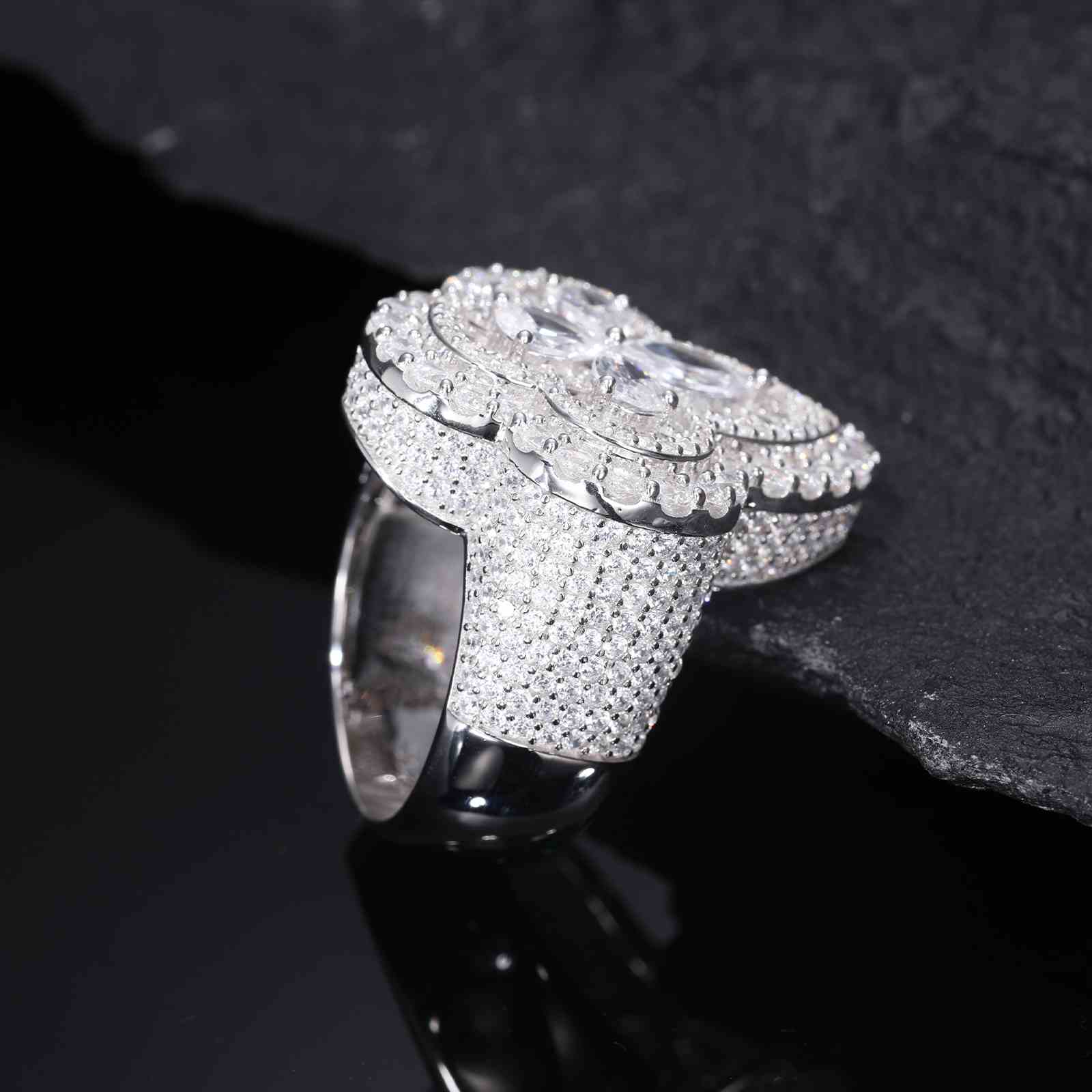 Pear Cut Clover Engagement Ring