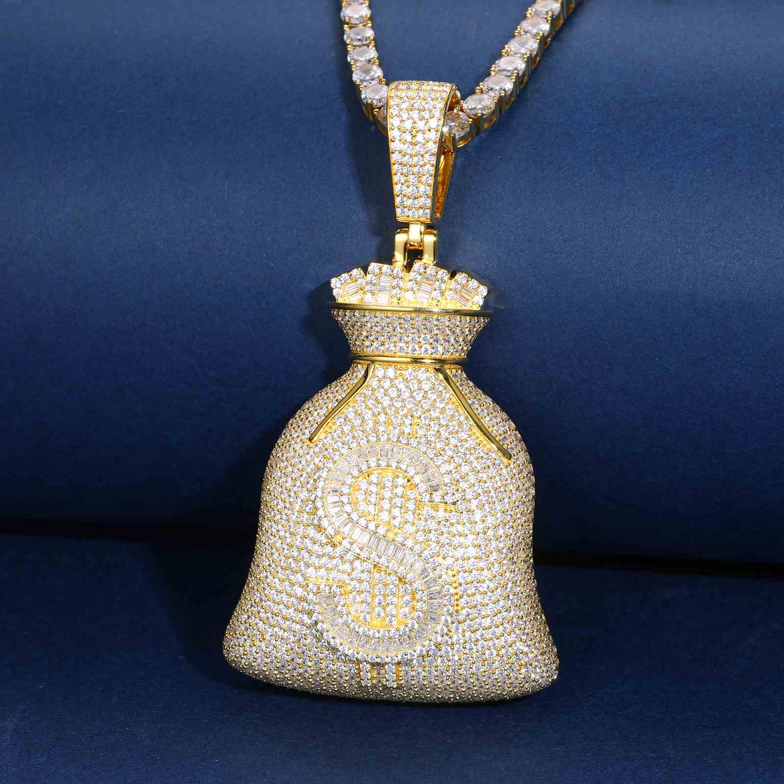 3 Sizes Baguette Dollar Money Bag Pendant
