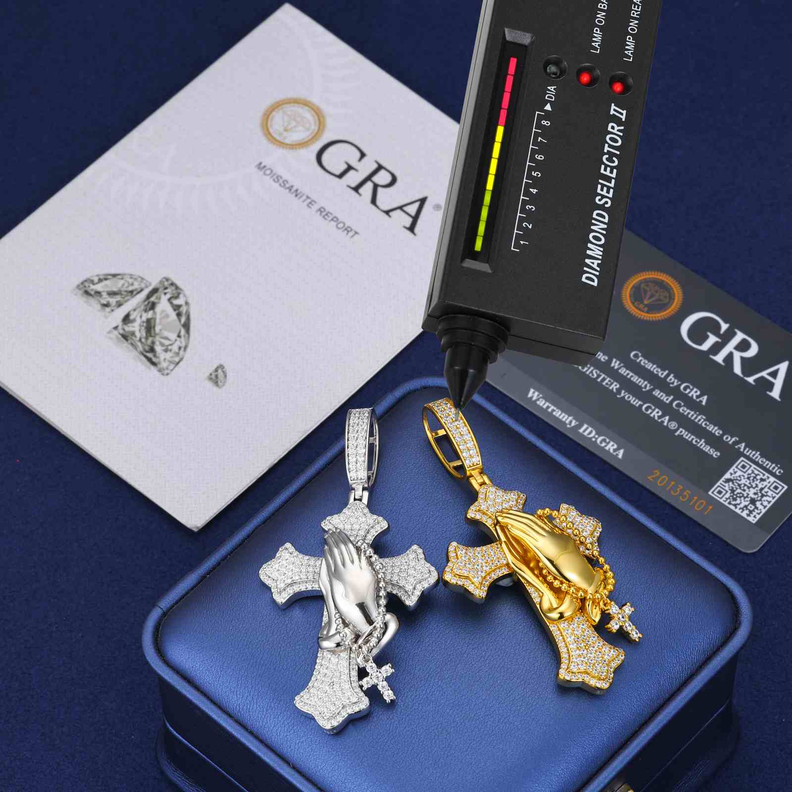 Iris Cross Pray Hands Link Small Cross Pendant