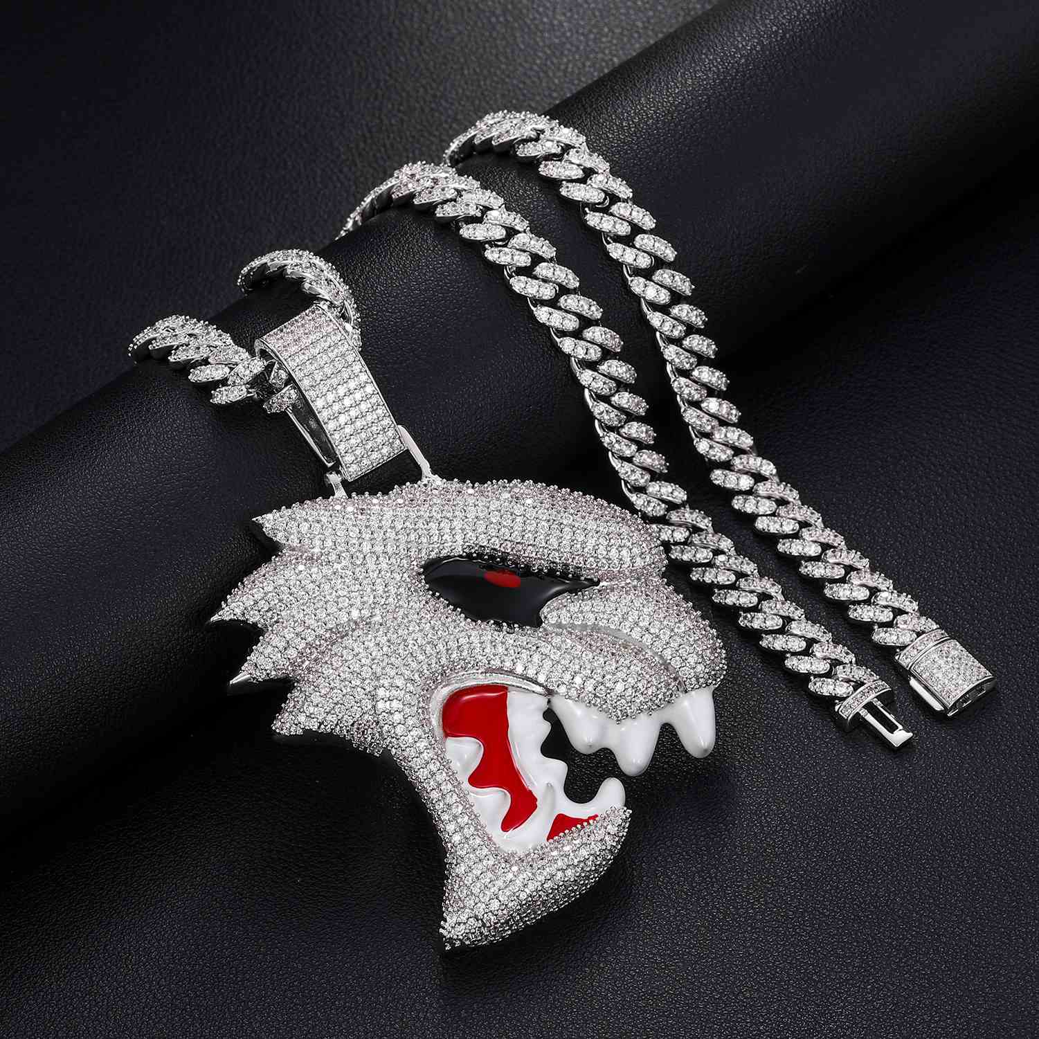 Customized 3D Animal Black Wolf Pendants