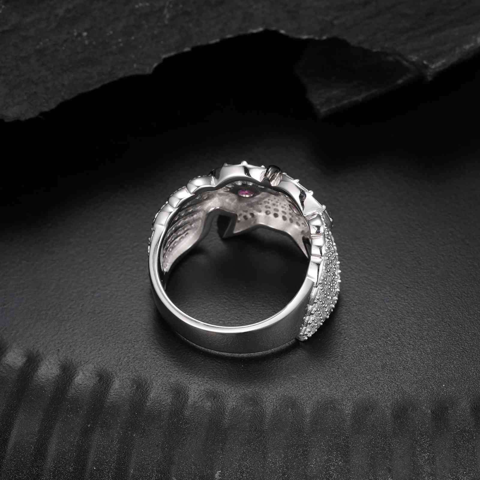 Baguette Color CZ Owl Ring