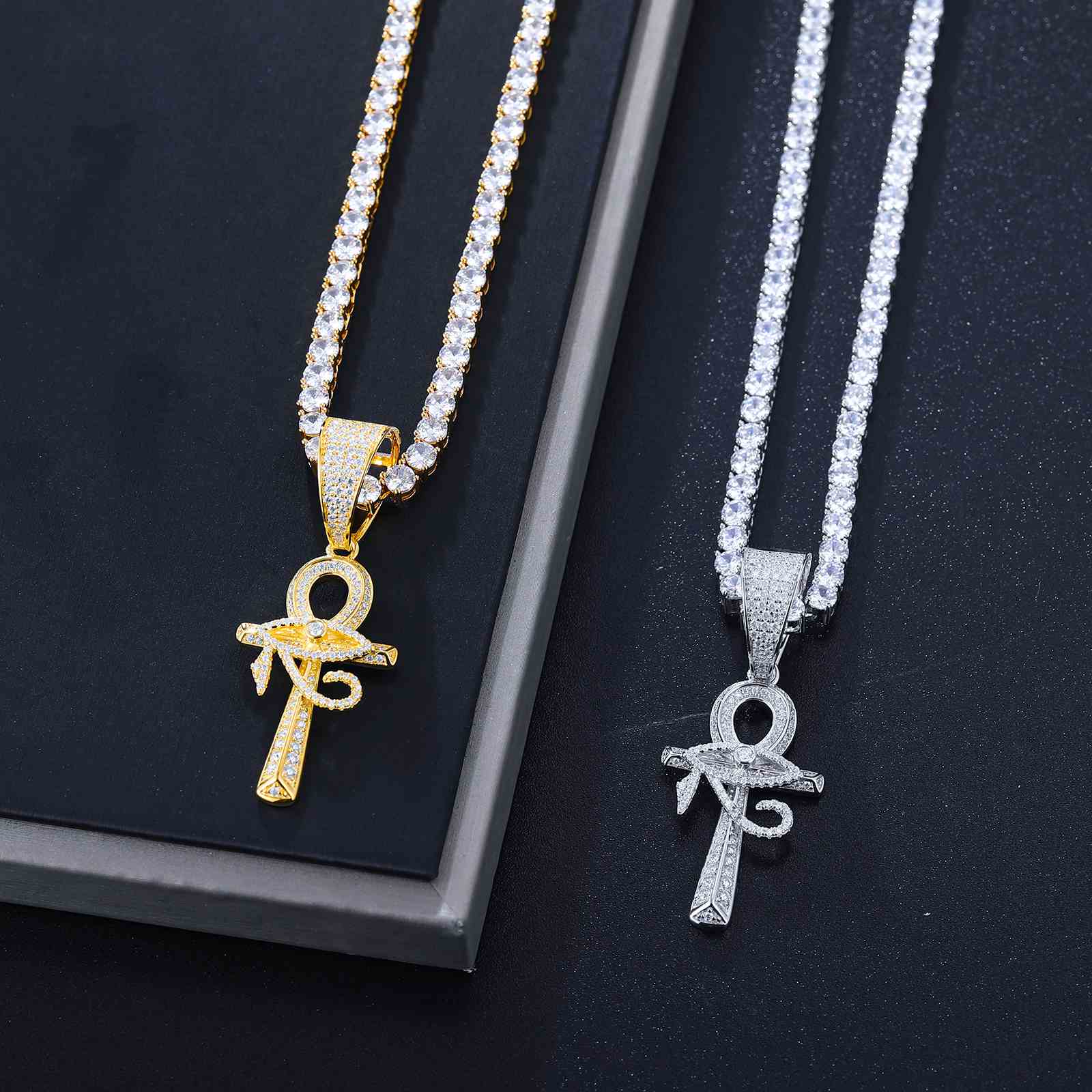 Evil Eye Ankh Cross Pendant