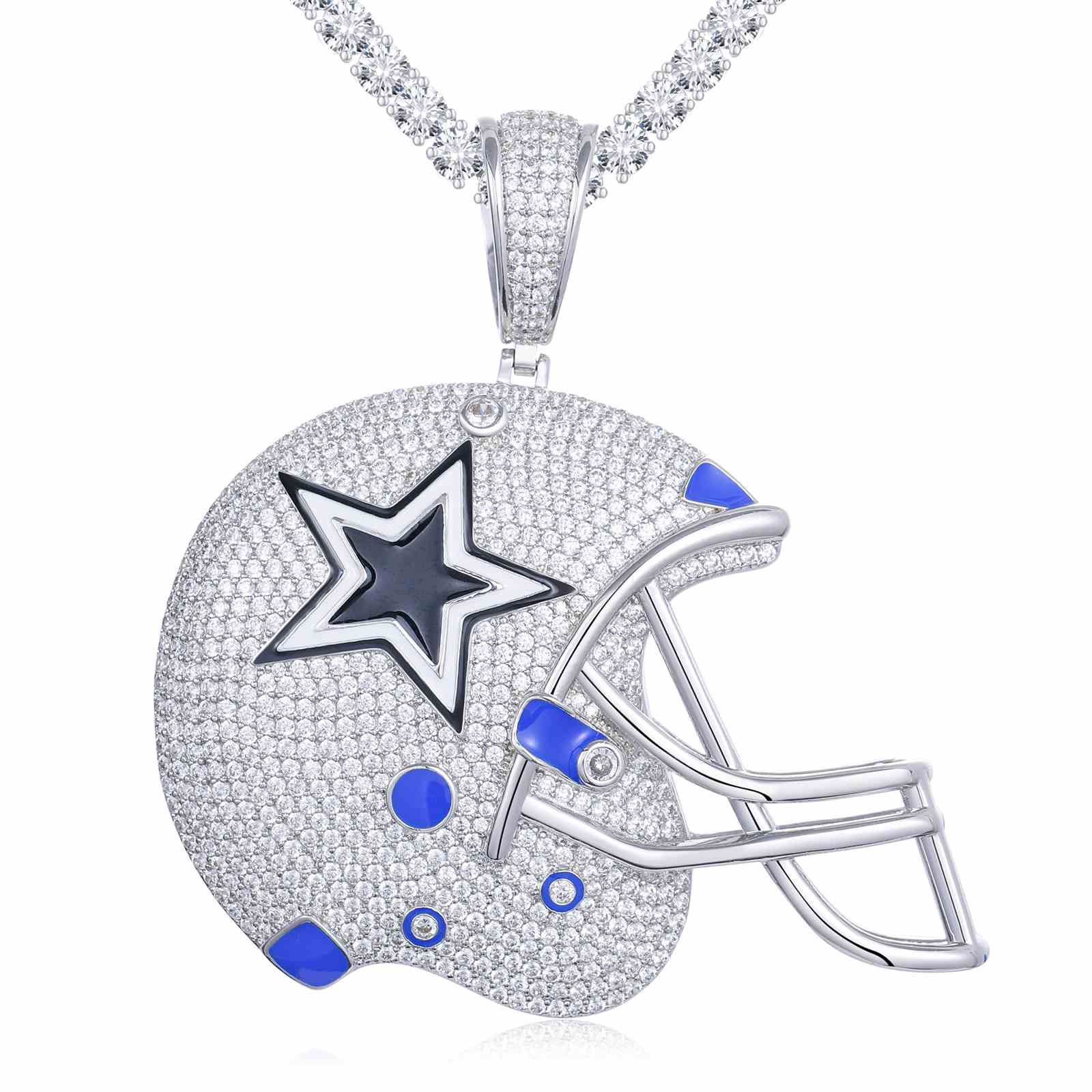 Sports Baseball Helmet Star Pendant