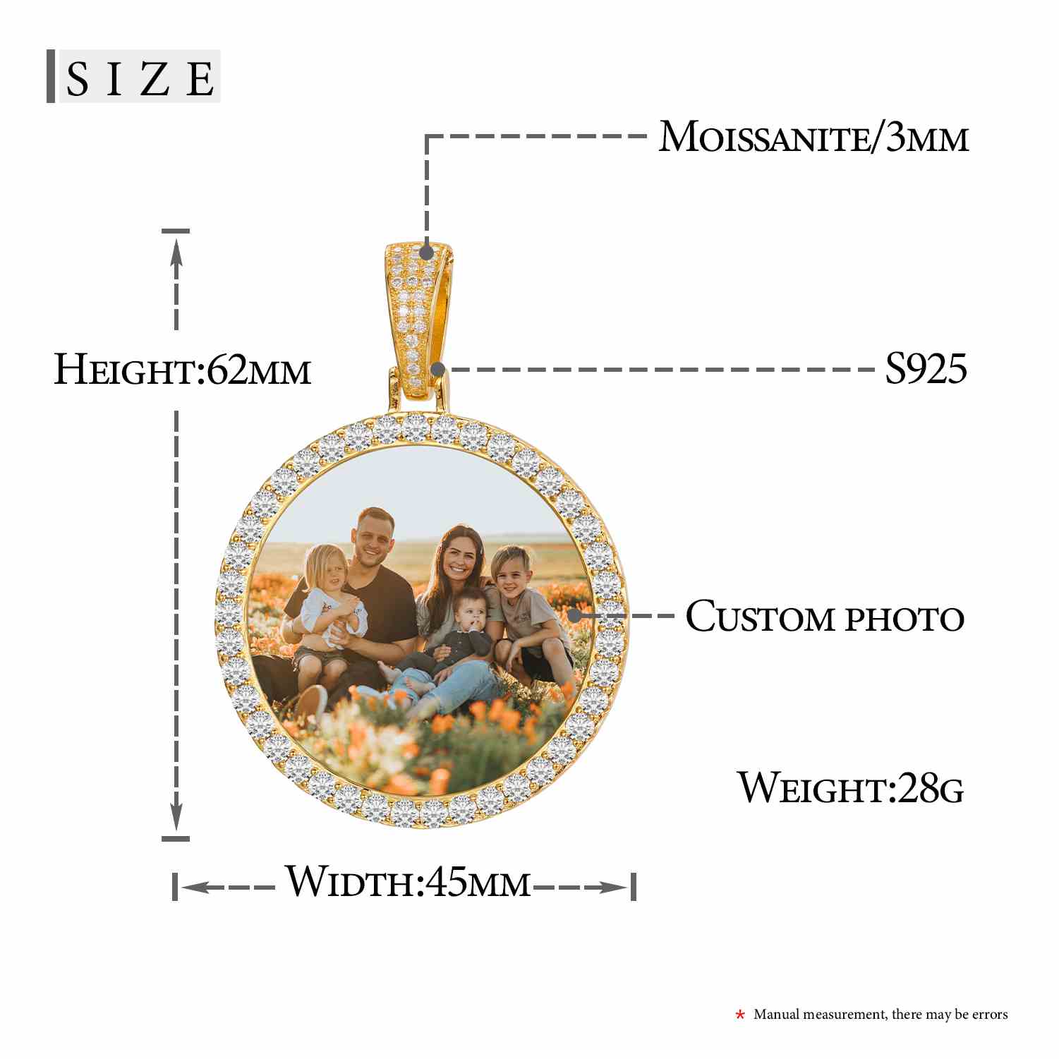 Round Photo Frame Picture Pendant