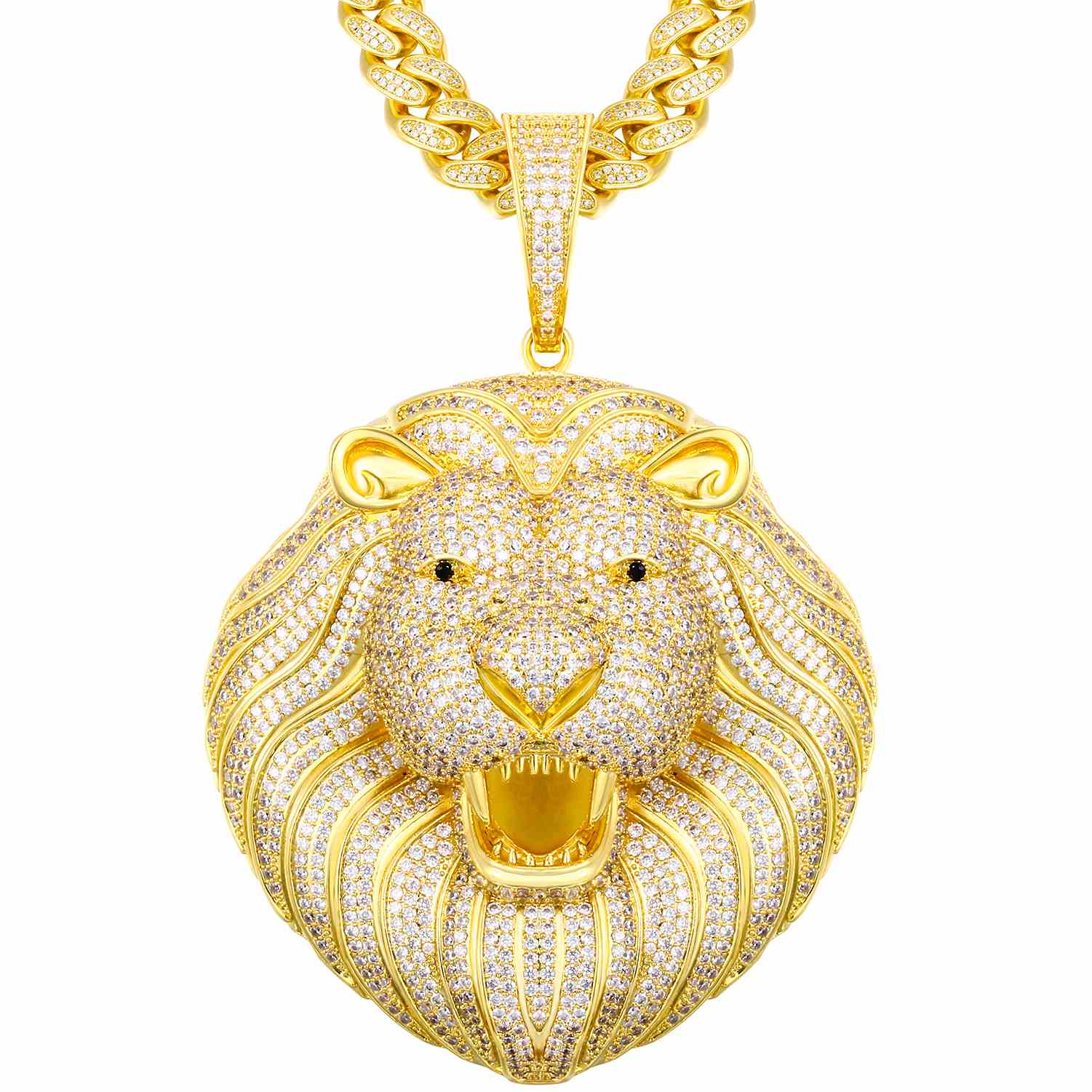 Iced Out Lion Head Pendant