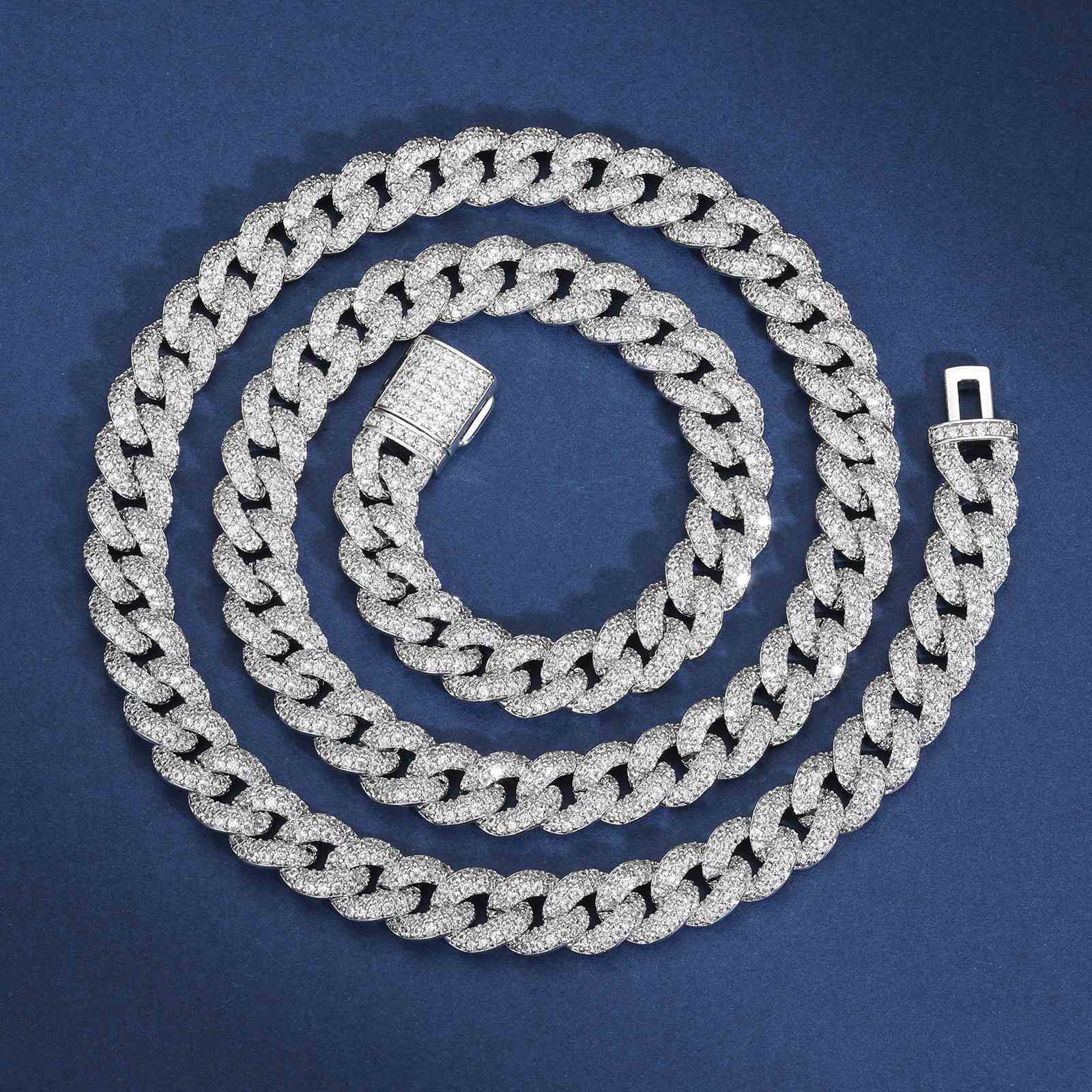 8mm 2 Rows Bubble Cuban Link Chain