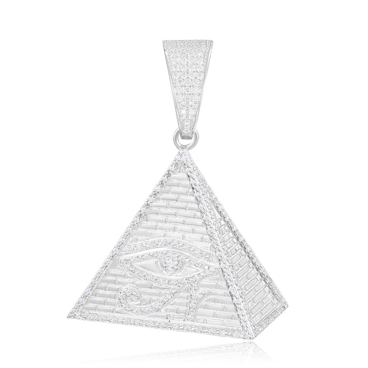925 Silver Moissanite Pyramid Eye Pendant TQP0271