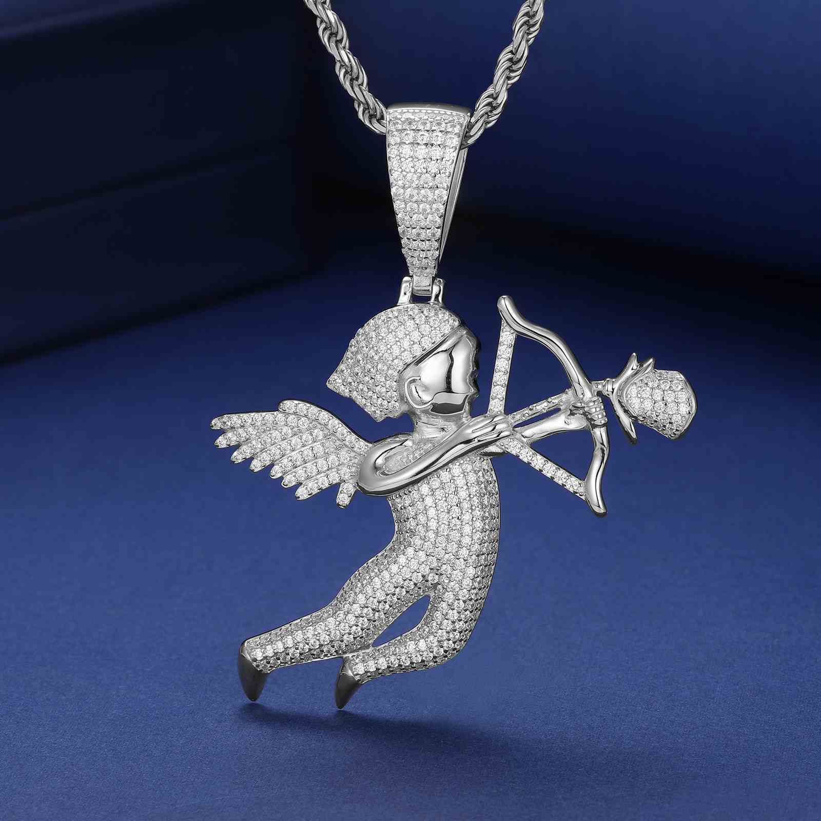 Angel Cupids Rose Arrow Pendant
