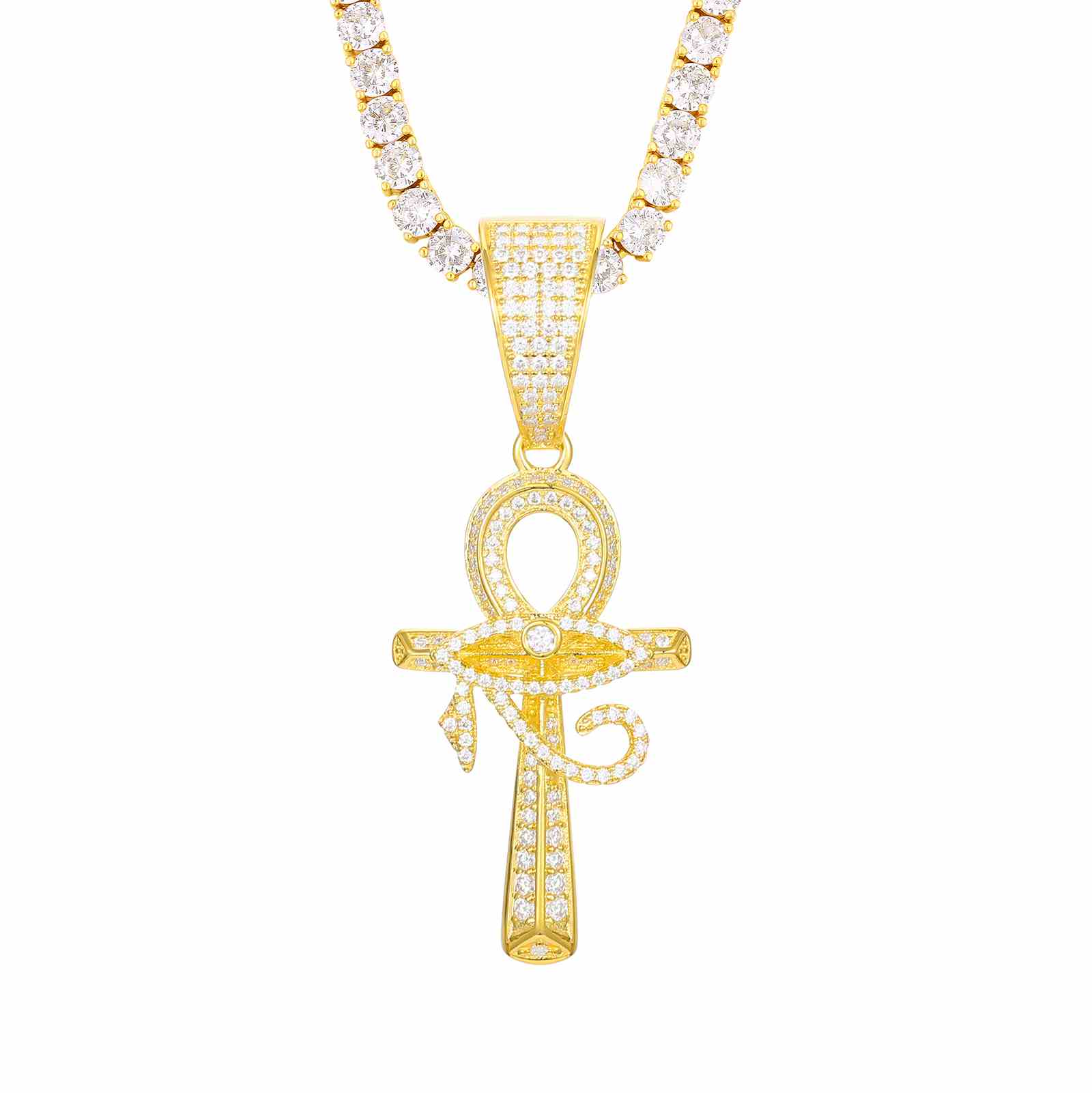 Evil Eye Ankh Cross Pendant