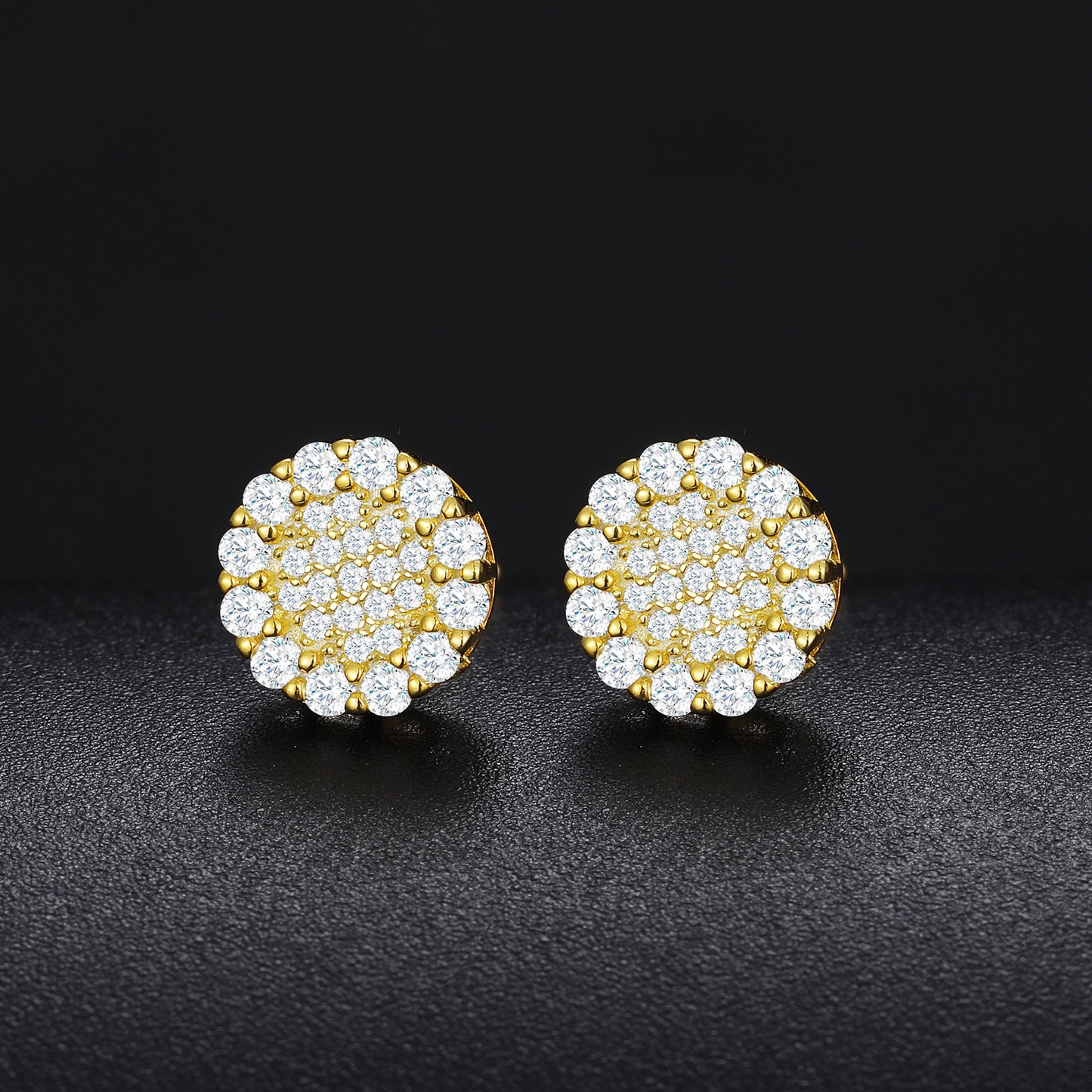925 Silver Moissanite Round Pave Burst Stud Earrings TQE0153
