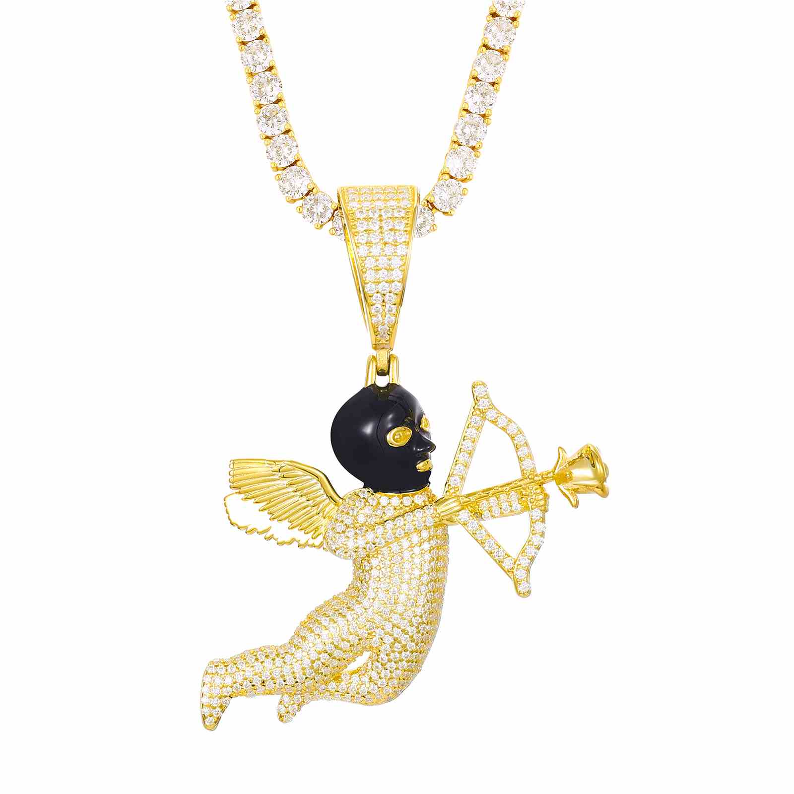 Angel Cupid Pendant Black Masked Arrow Of Eros