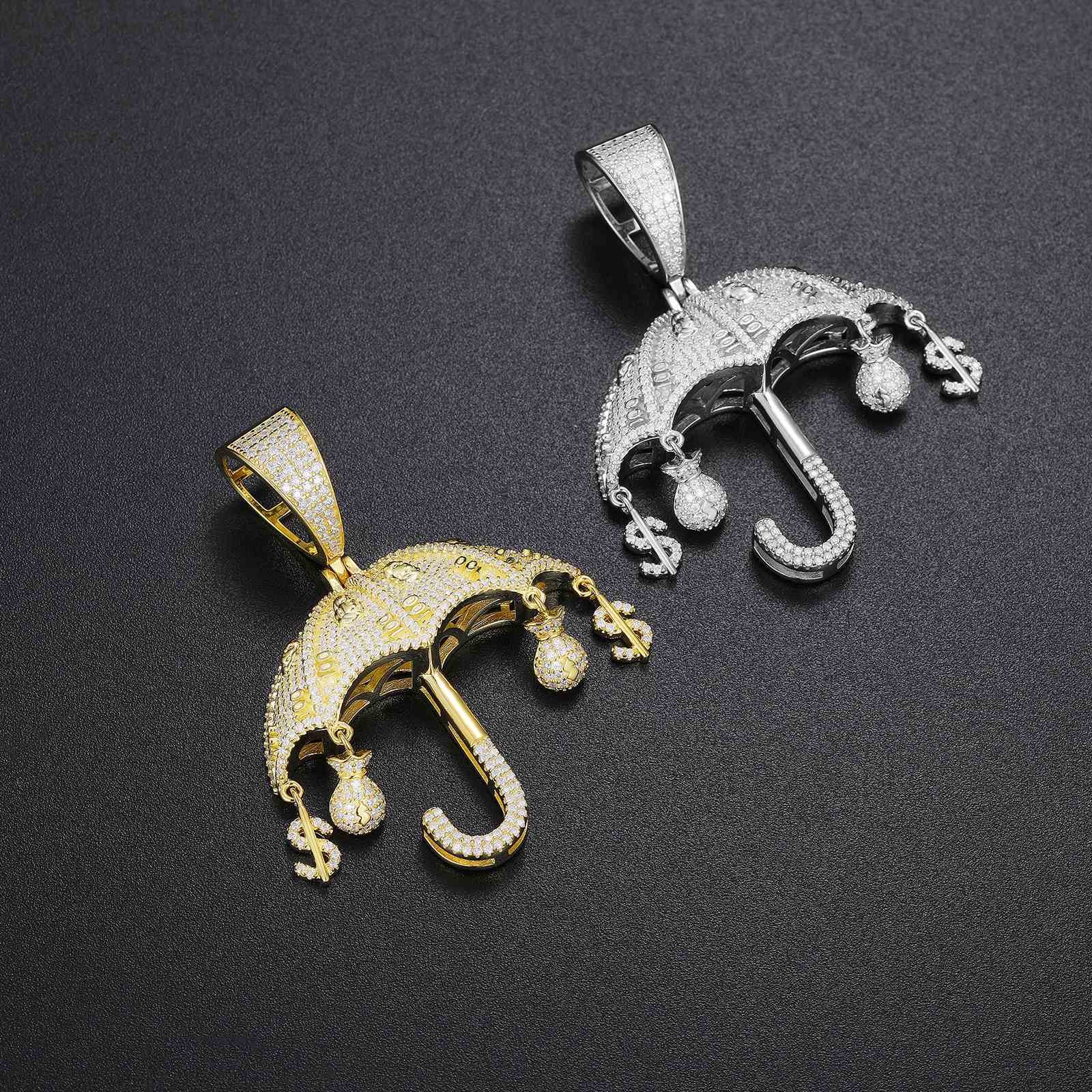 Umbrella Pendant With Money Bag and Dollar Charm
