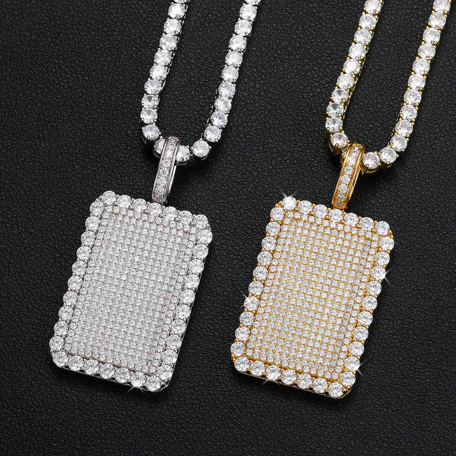Square Tag Charm Pendant