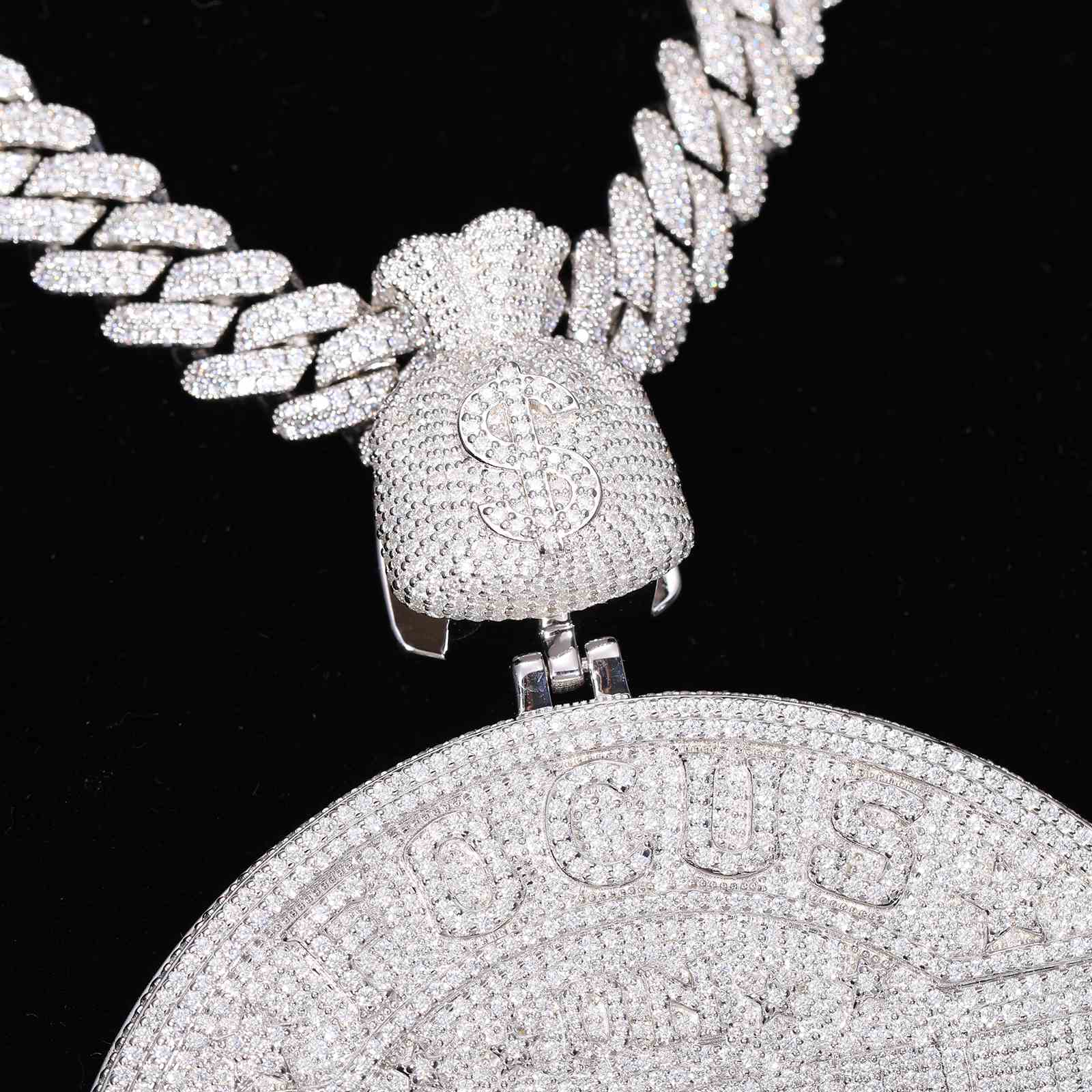 Letter Circle Pendant With Money Bag