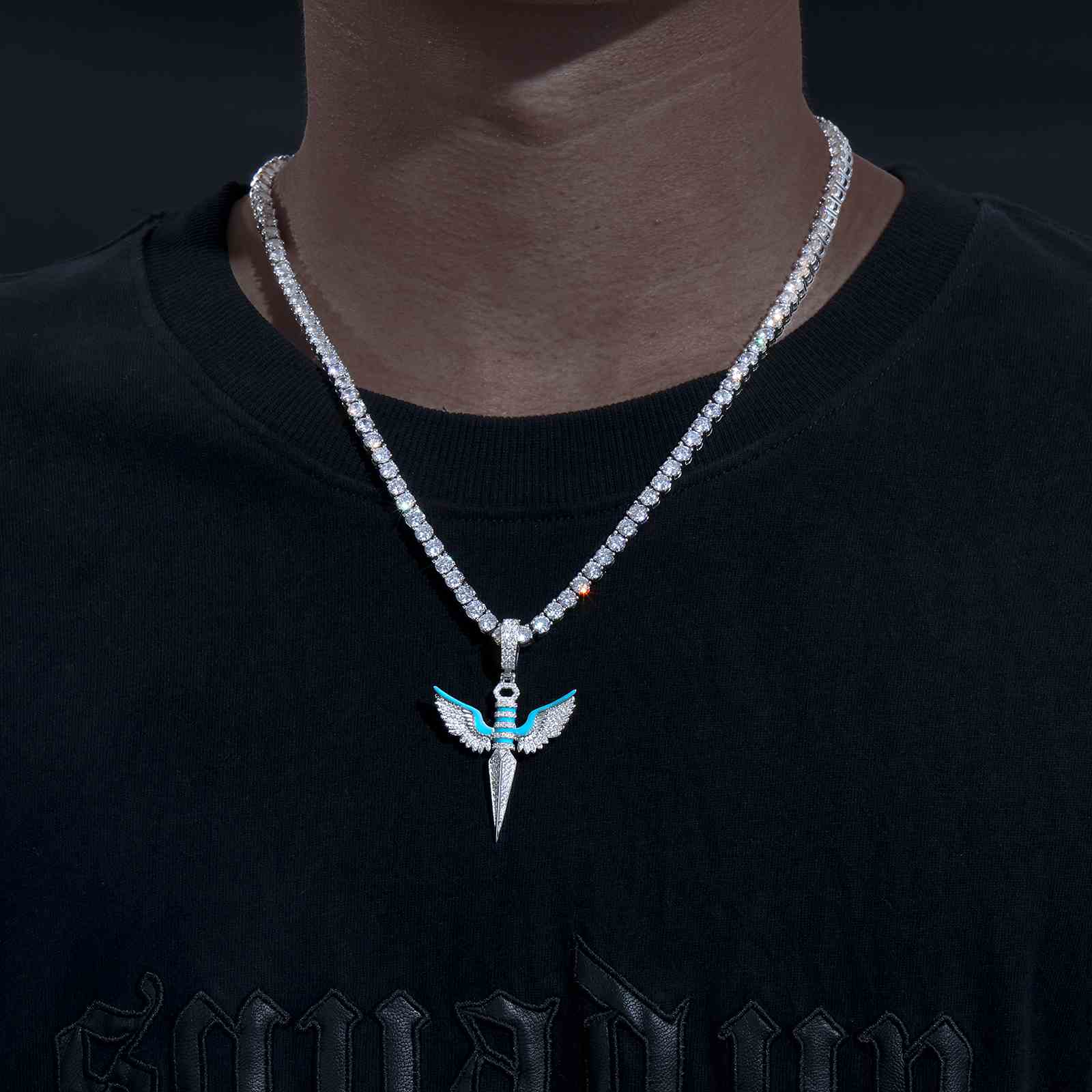 Glow In The Dark Dagger Wing Pendant