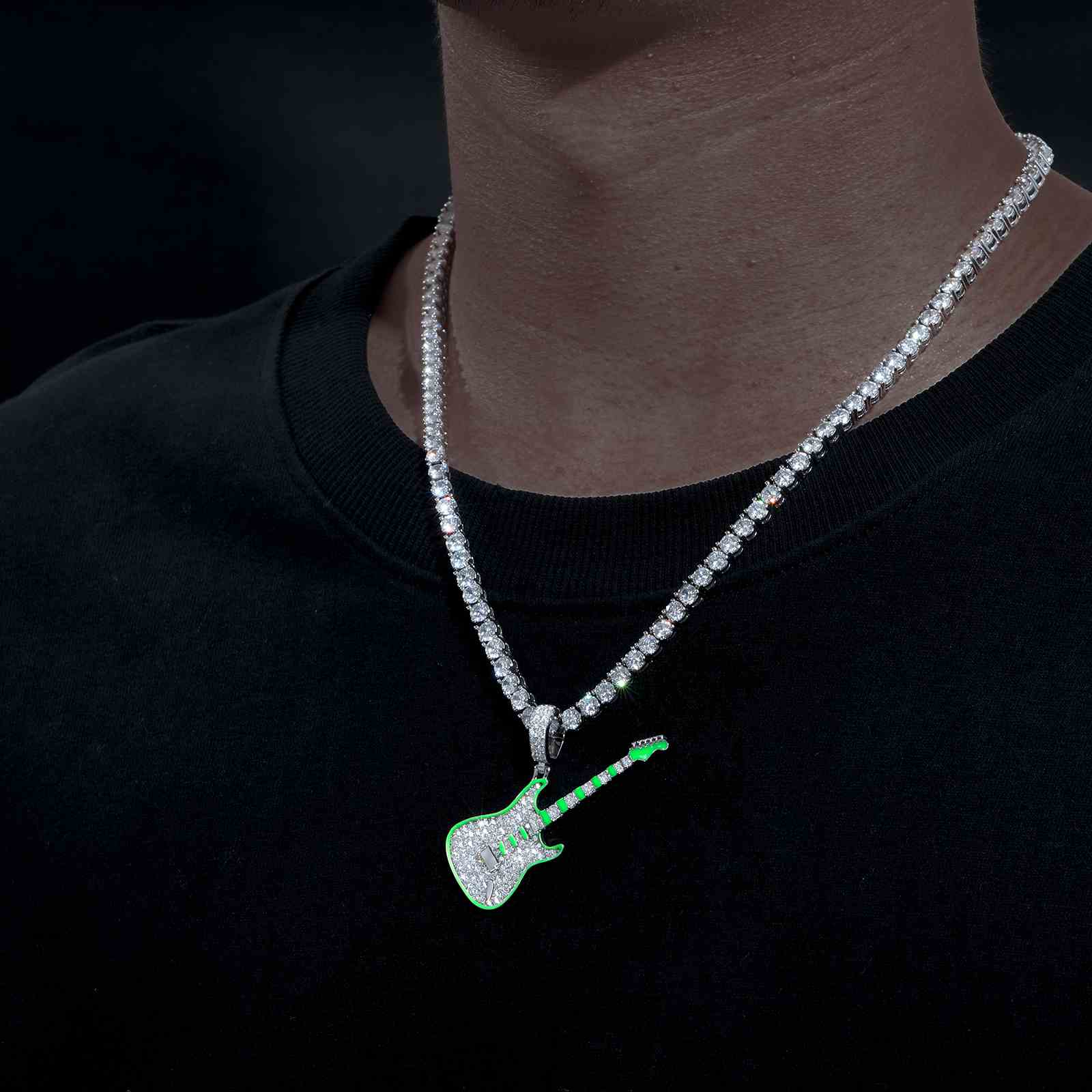 Glow In The Dark Guitar Pendant