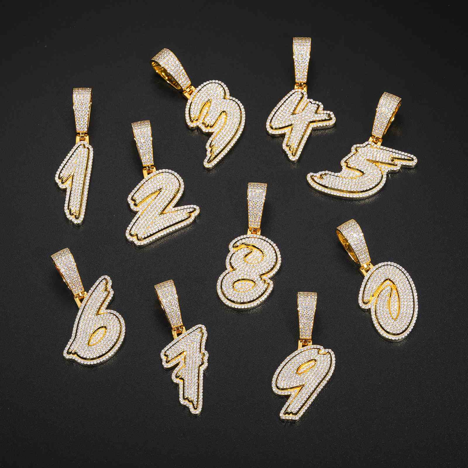 Iced Out Number Pendant