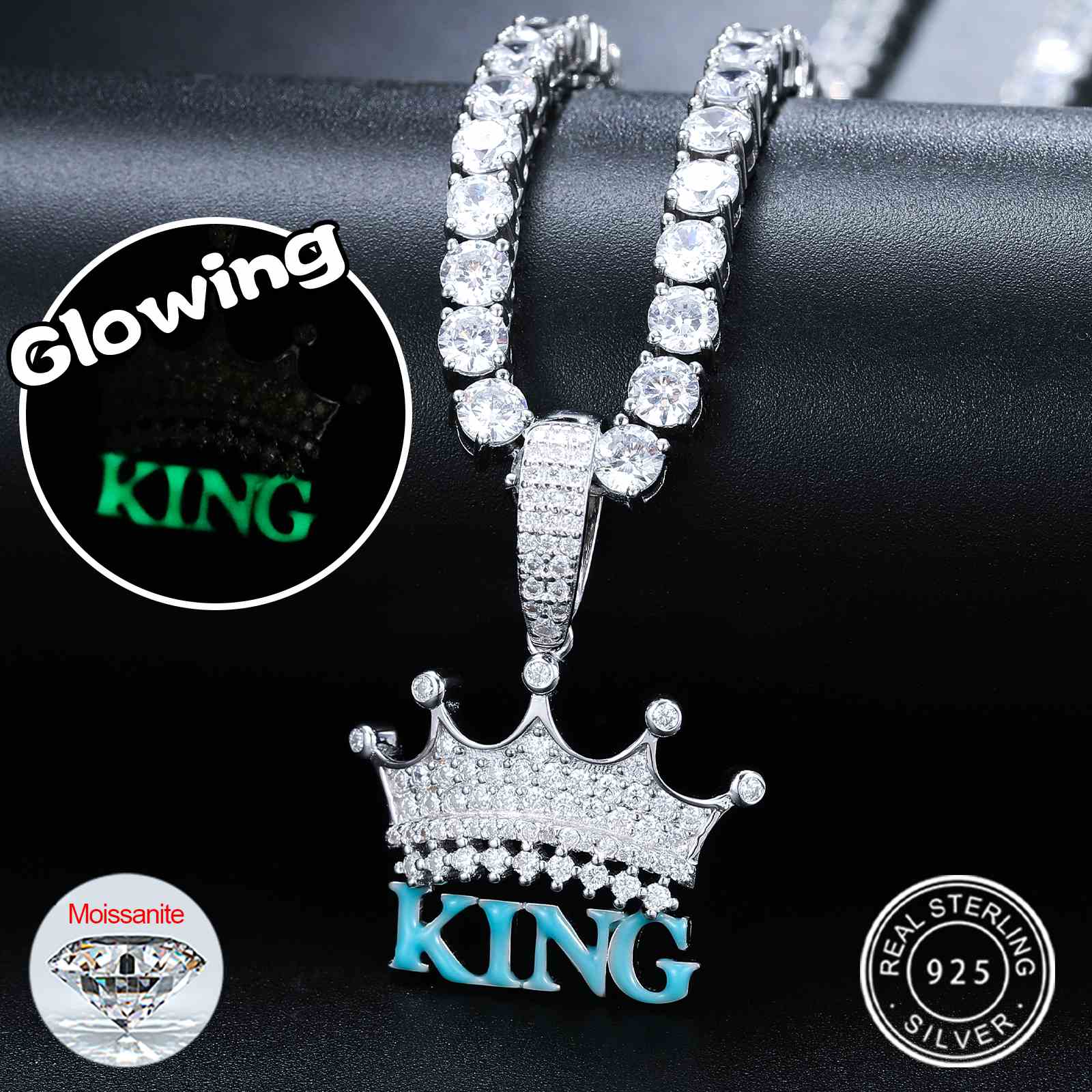 Glowing King Crown Pendant