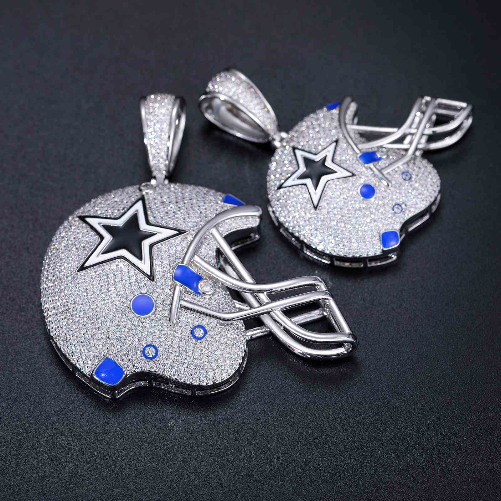 Sports Baseball Helmet Star Pendant