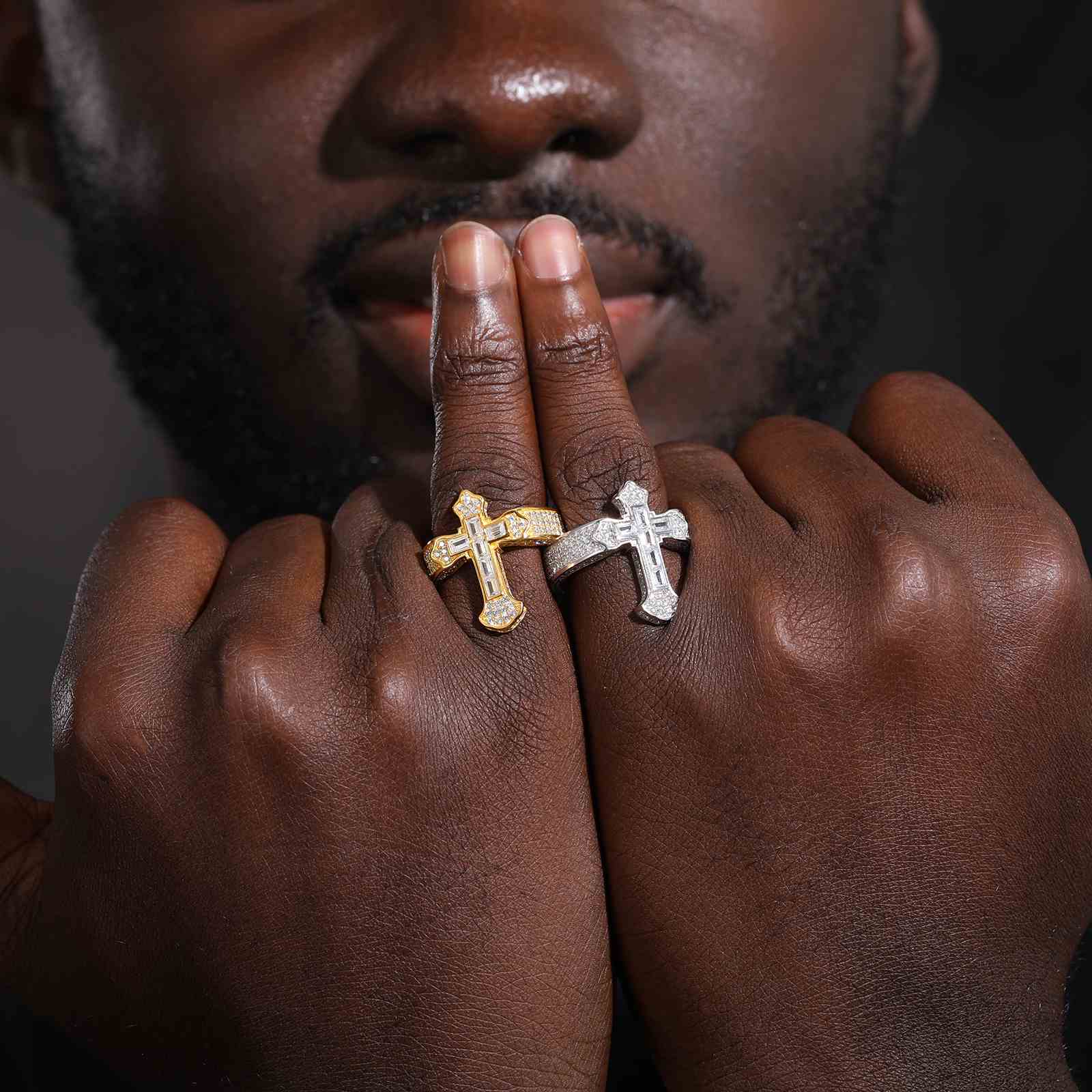 Baguette Iris Cross Ring