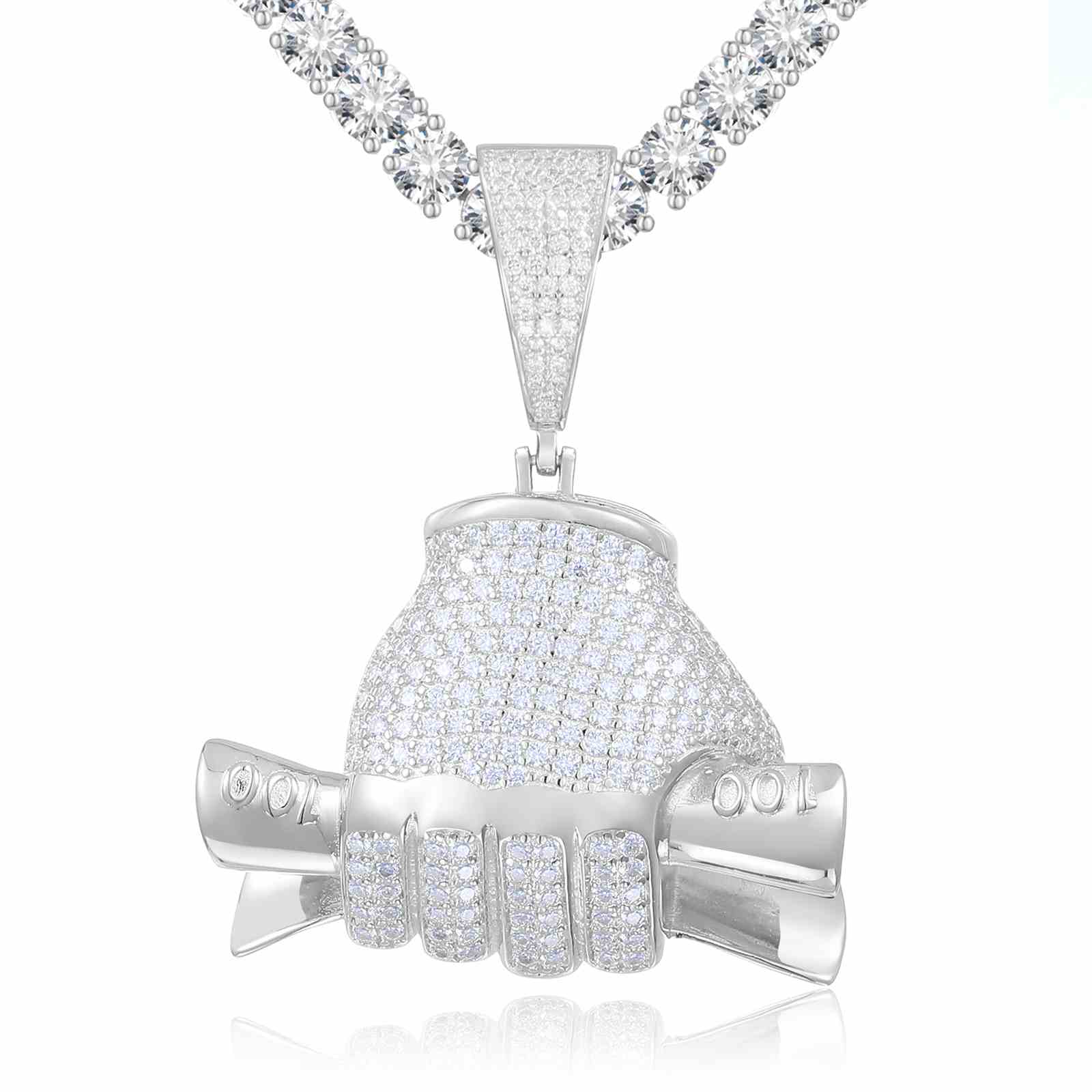 Hand Grabbing Dollar Bill Pendant