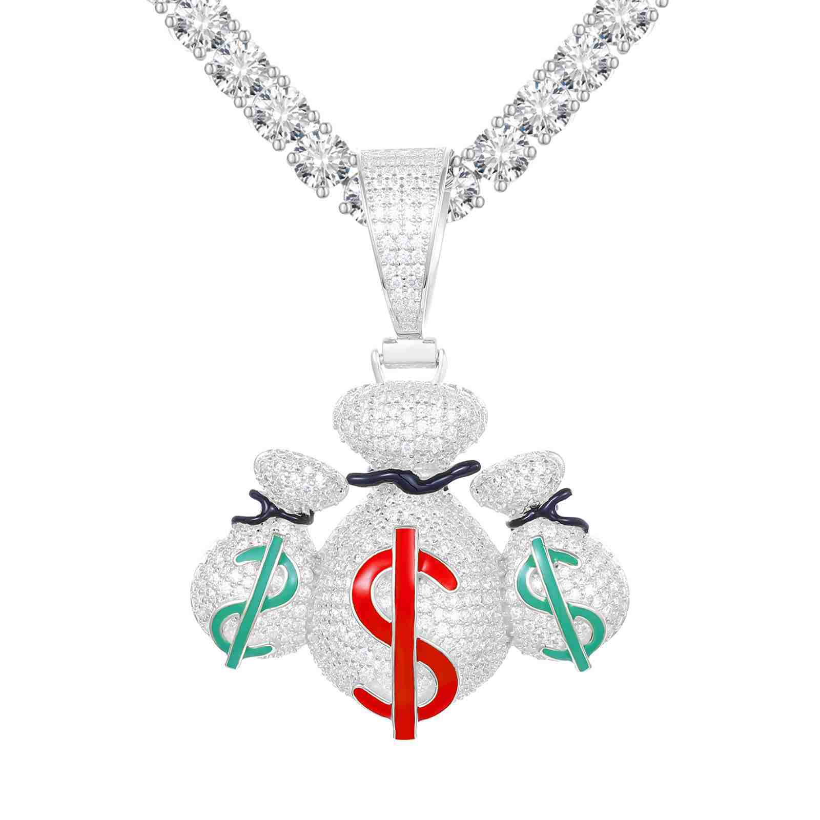 Three USD Dollar Money Bag Pendant