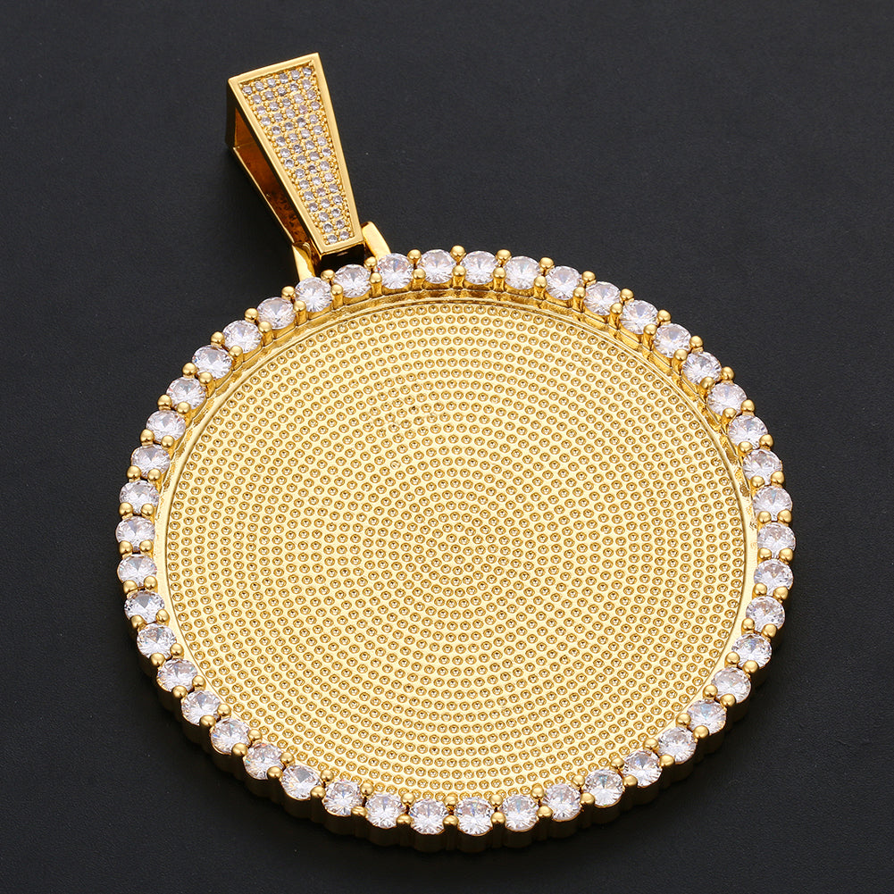 Custom Picture Circle Pendant Iced Hip Hop Photo Jewelry CZP0435