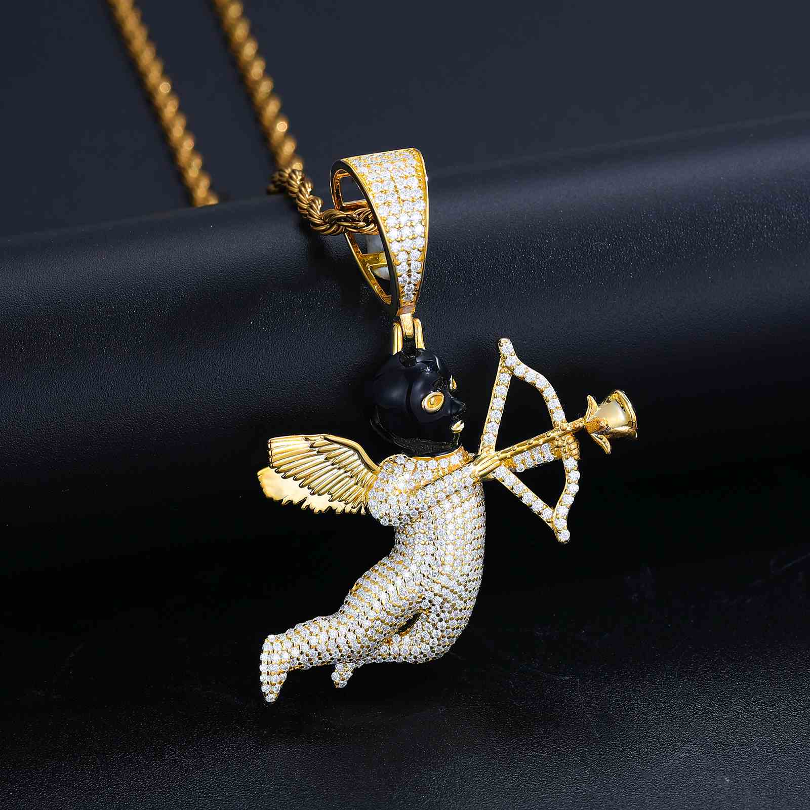 Angel Cupid Pendant Black Masked Arrow Of Eros