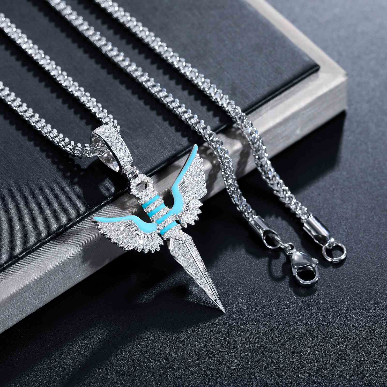 Glow In The Dark Dagger Wing Pendant