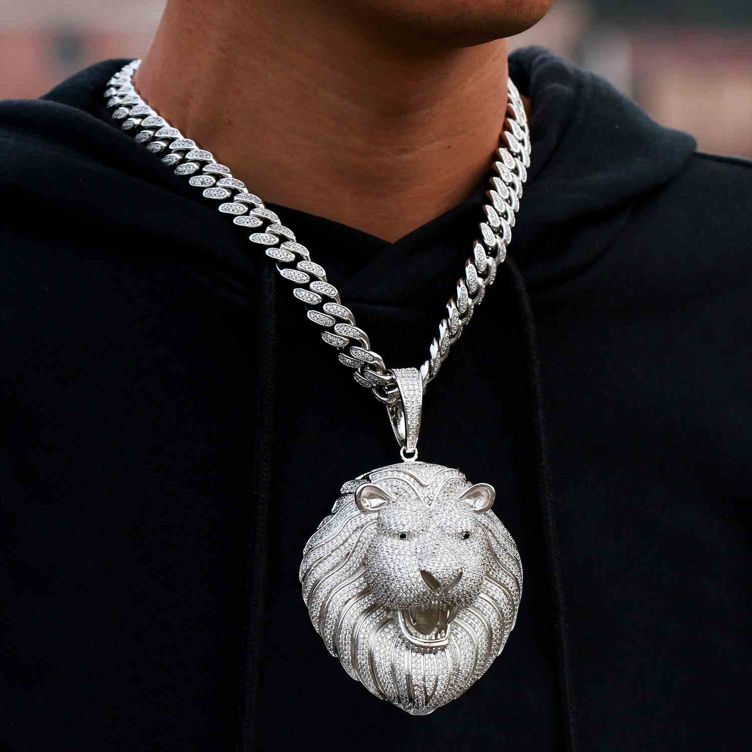 Iced Out Lion Head Pendant