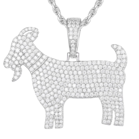 925 Silver Moissanite Goat Pendant TQP0188