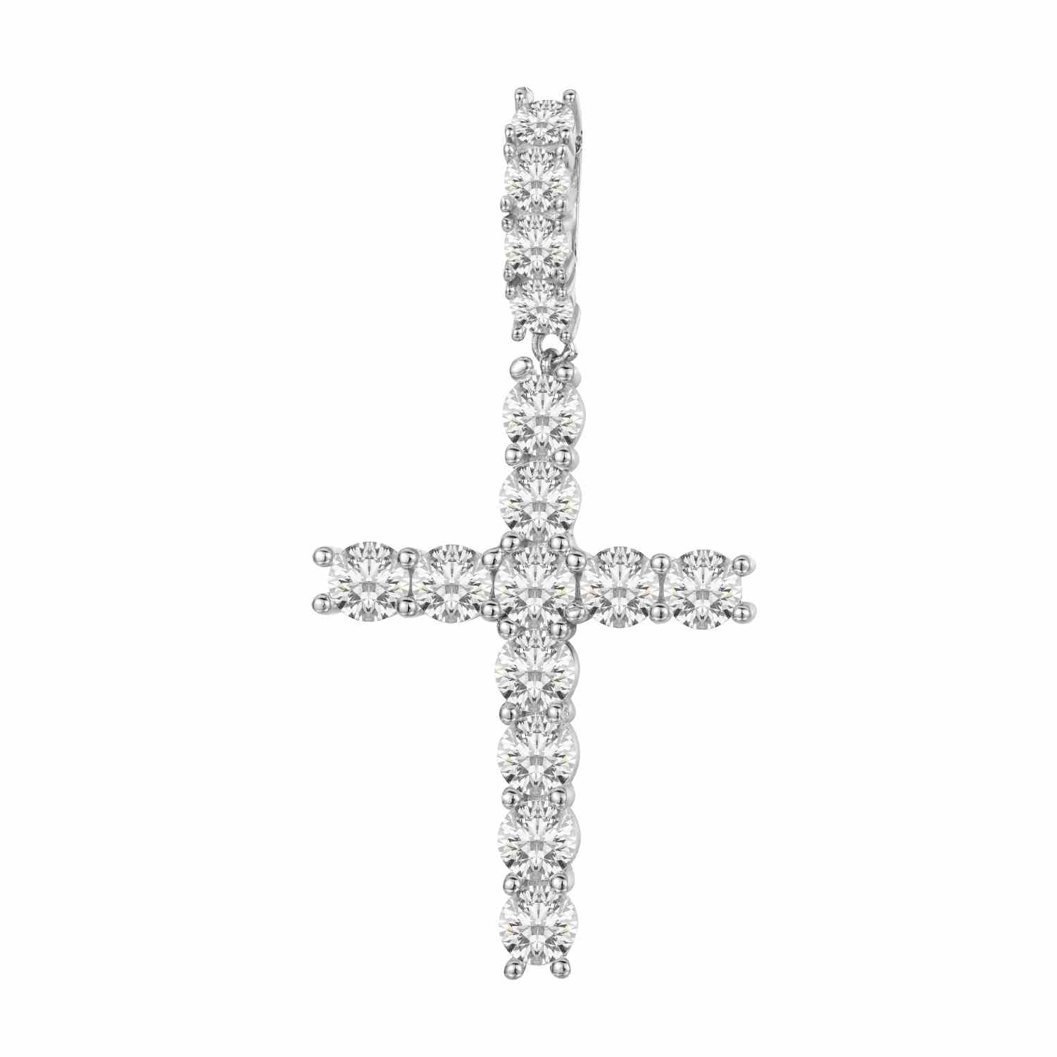 1 Row Iced Out Cross Pendant