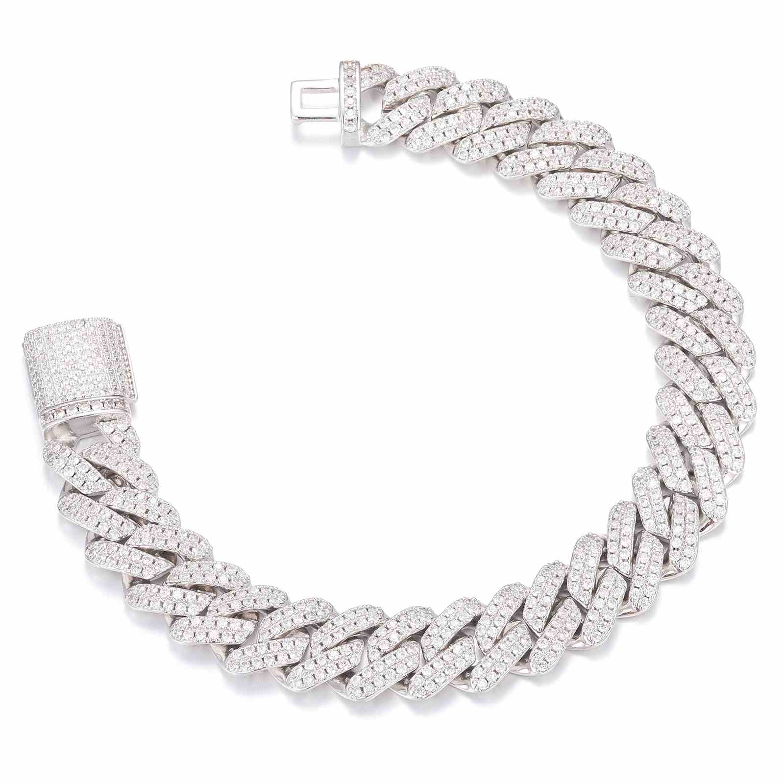 14mm 2 Rows Cuban Link Bracelet