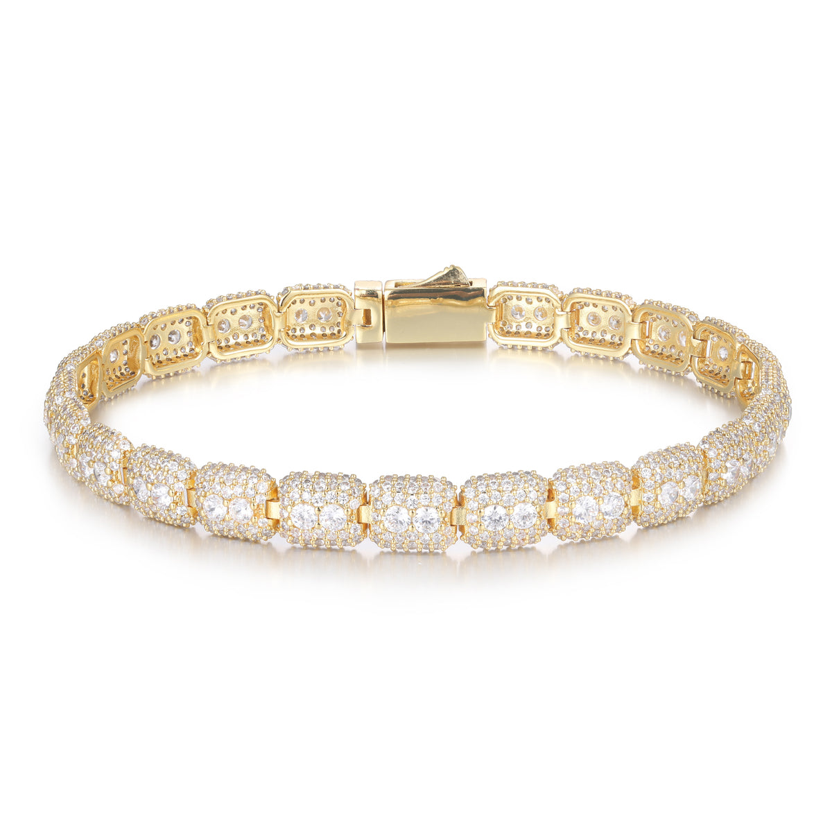 925 Silver Moissanite Cushion Link Tennis Bracelet TQB0239