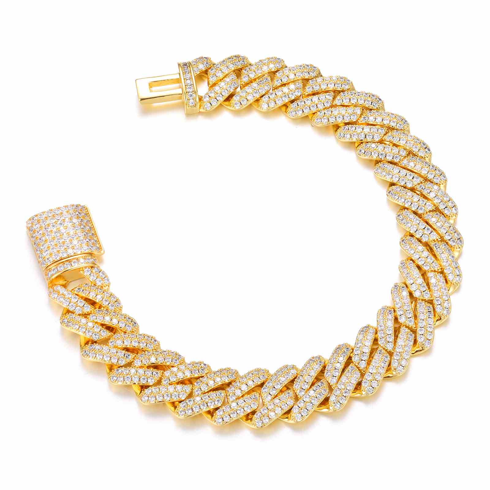 14mm 2 Rows Cuban Link Bracelet