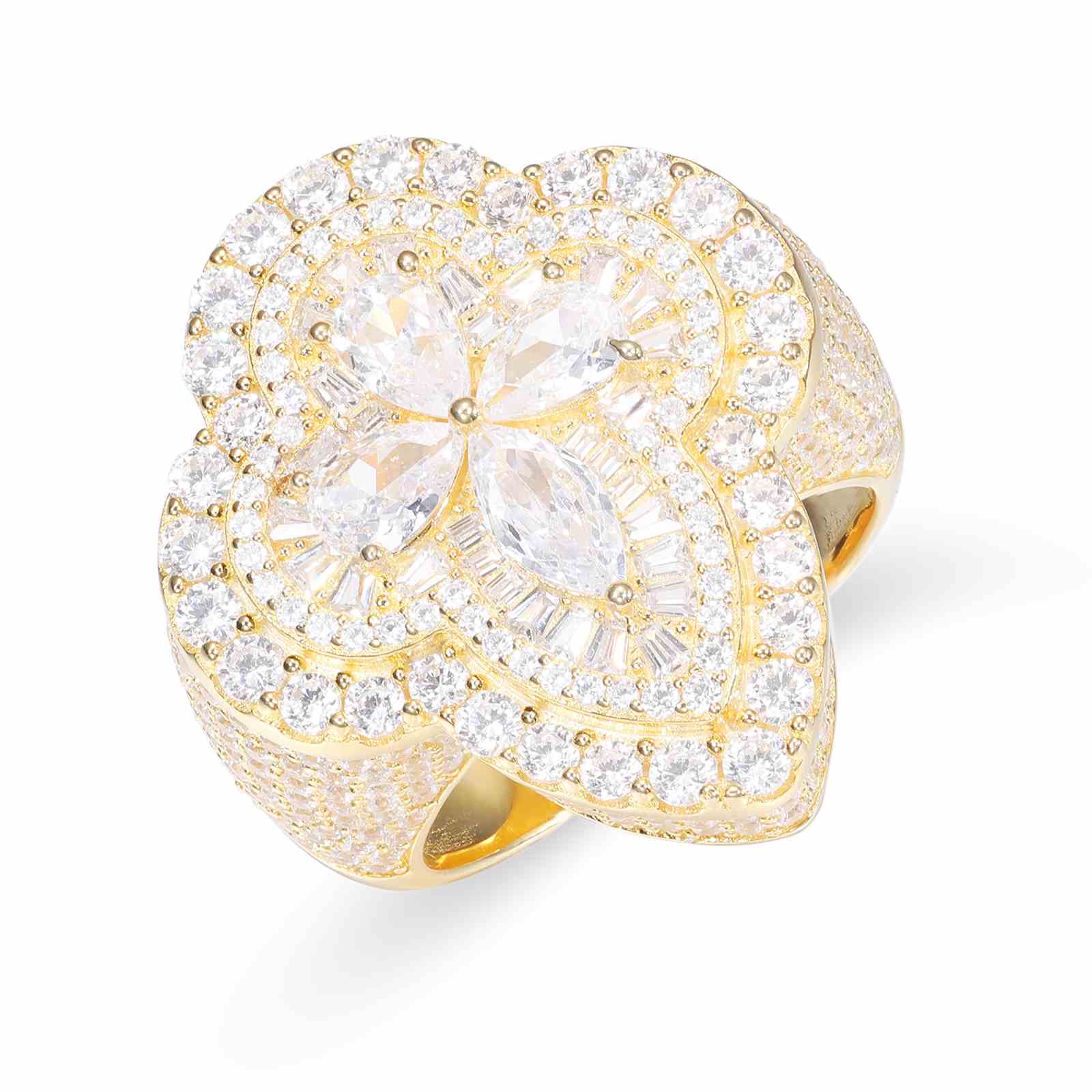 Pear Cut Clover Engagement Ring