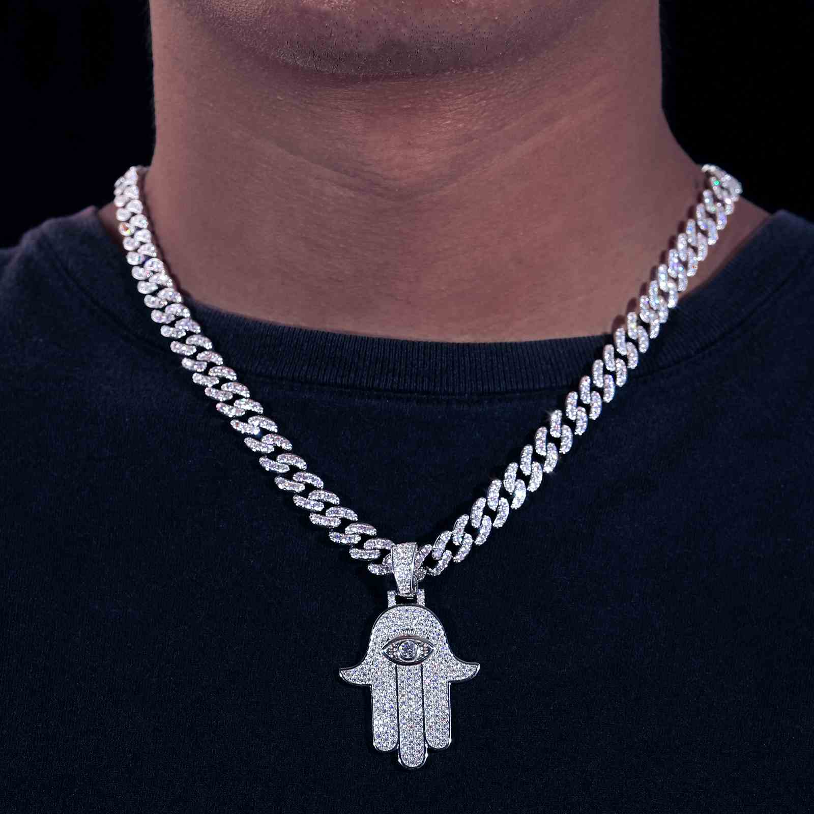 Evil Eye Hamsa Hand Pendant