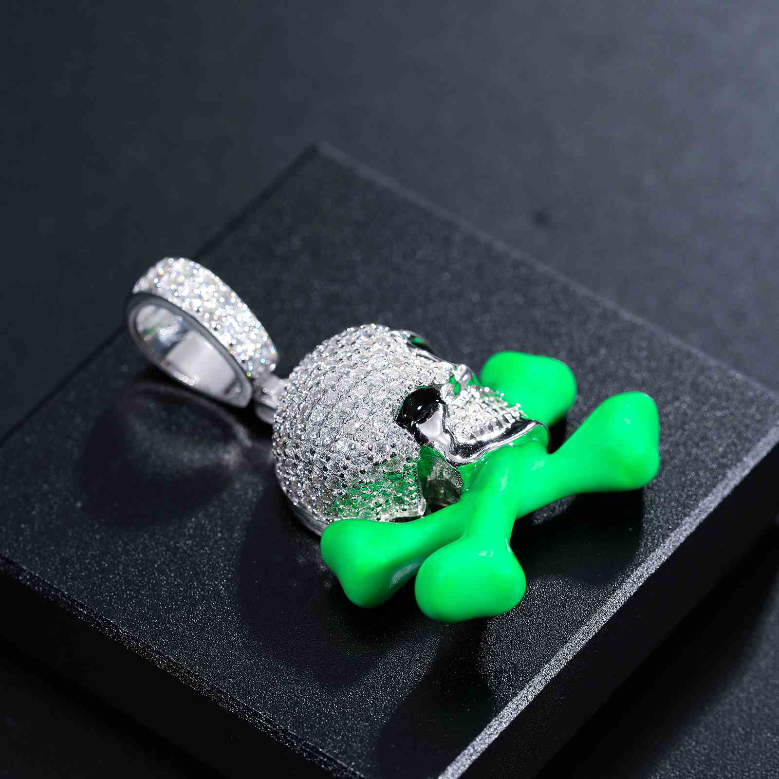 Glowing Skeleton Danger Sign Pendant