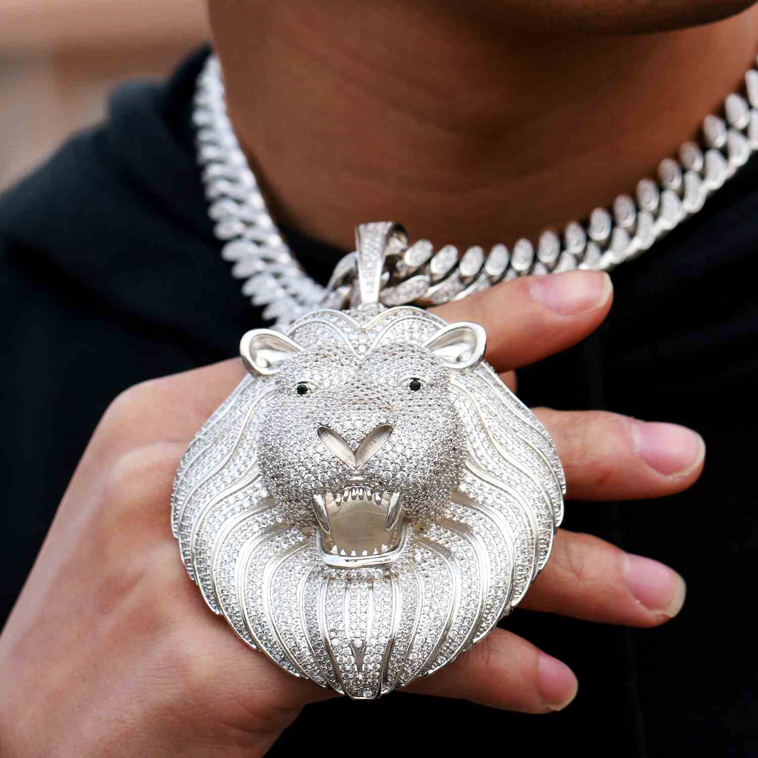 Iced Out Lion Head Pendant