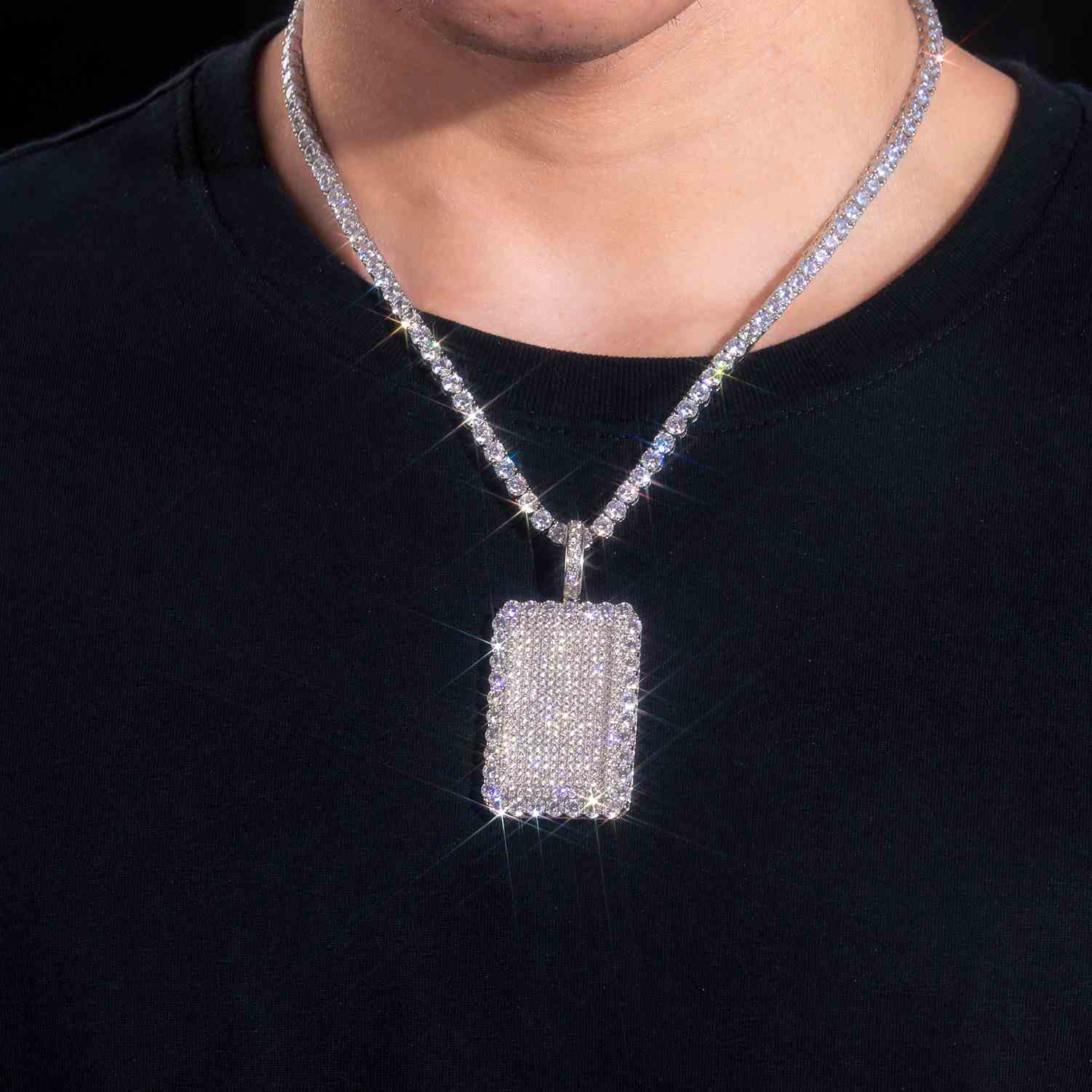 Square Tag Charm Pendant
