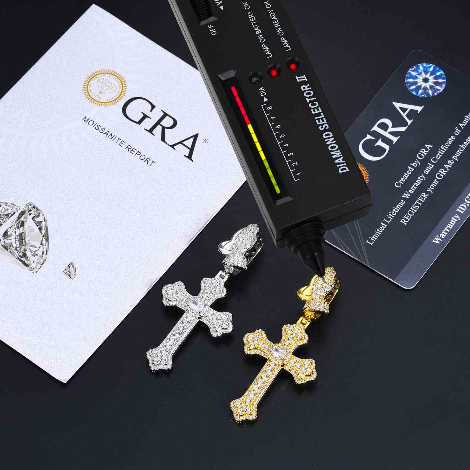 Pray Hand Buckle Iris Cross Pendant