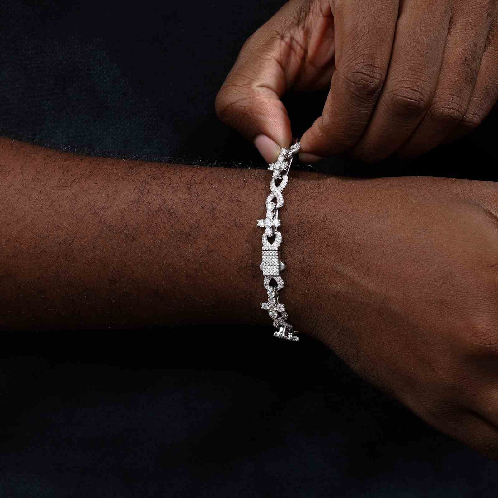 10mm Infinity Mixed Cross Bracelet