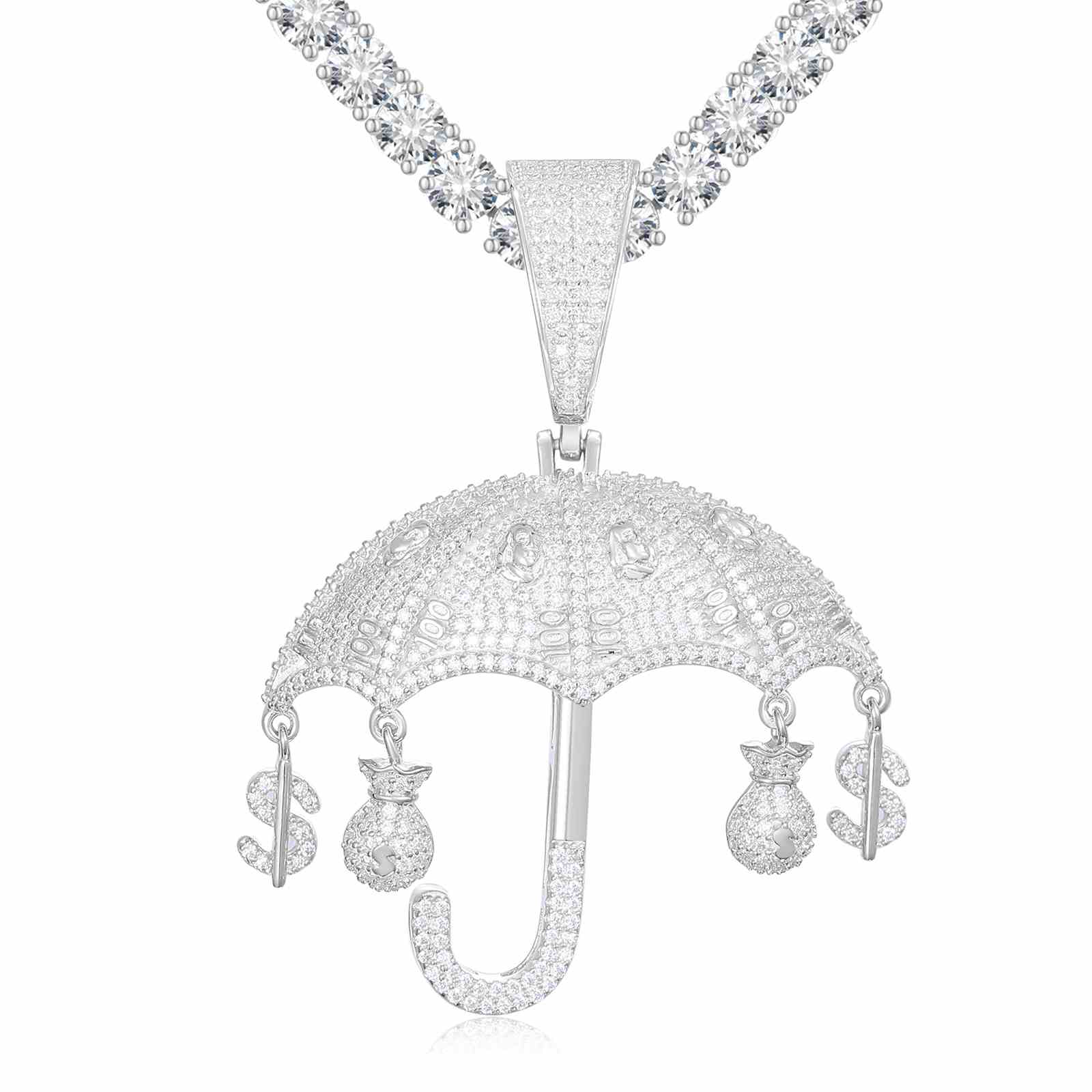 Umbrella Pendant With Money Bag and Dollar Charm
