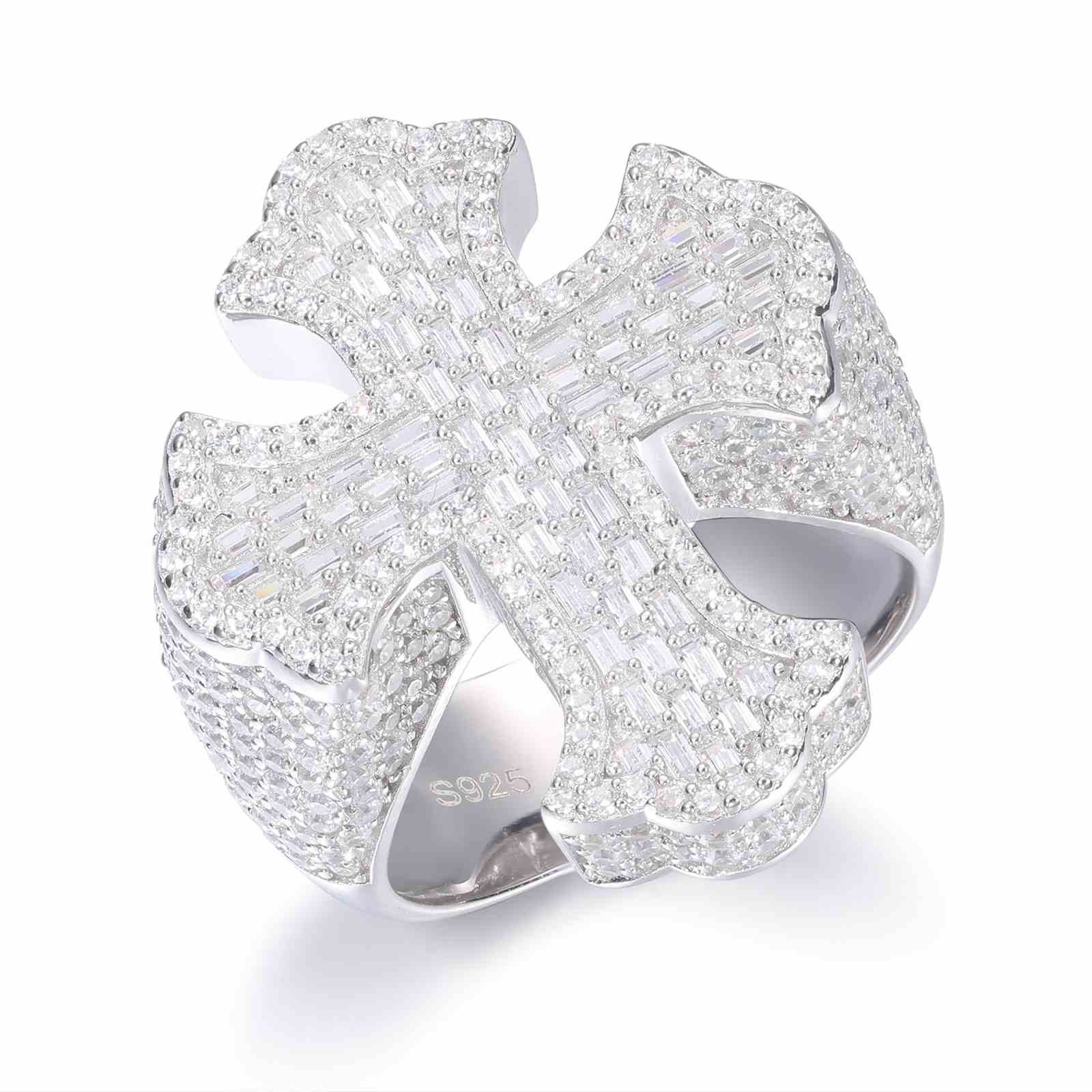cross over diamond ring