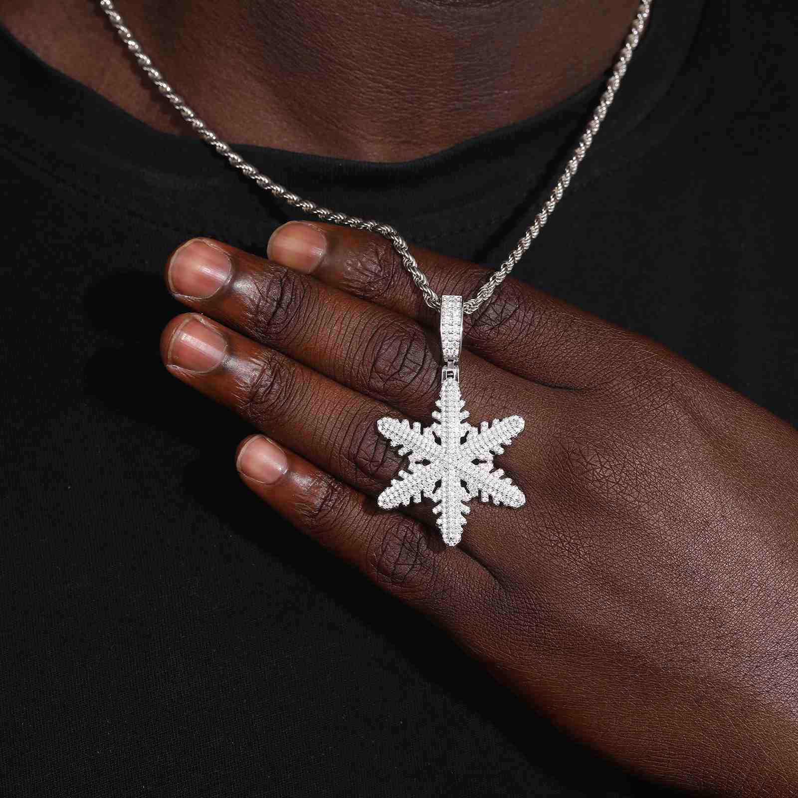 diamond snowflake pendant