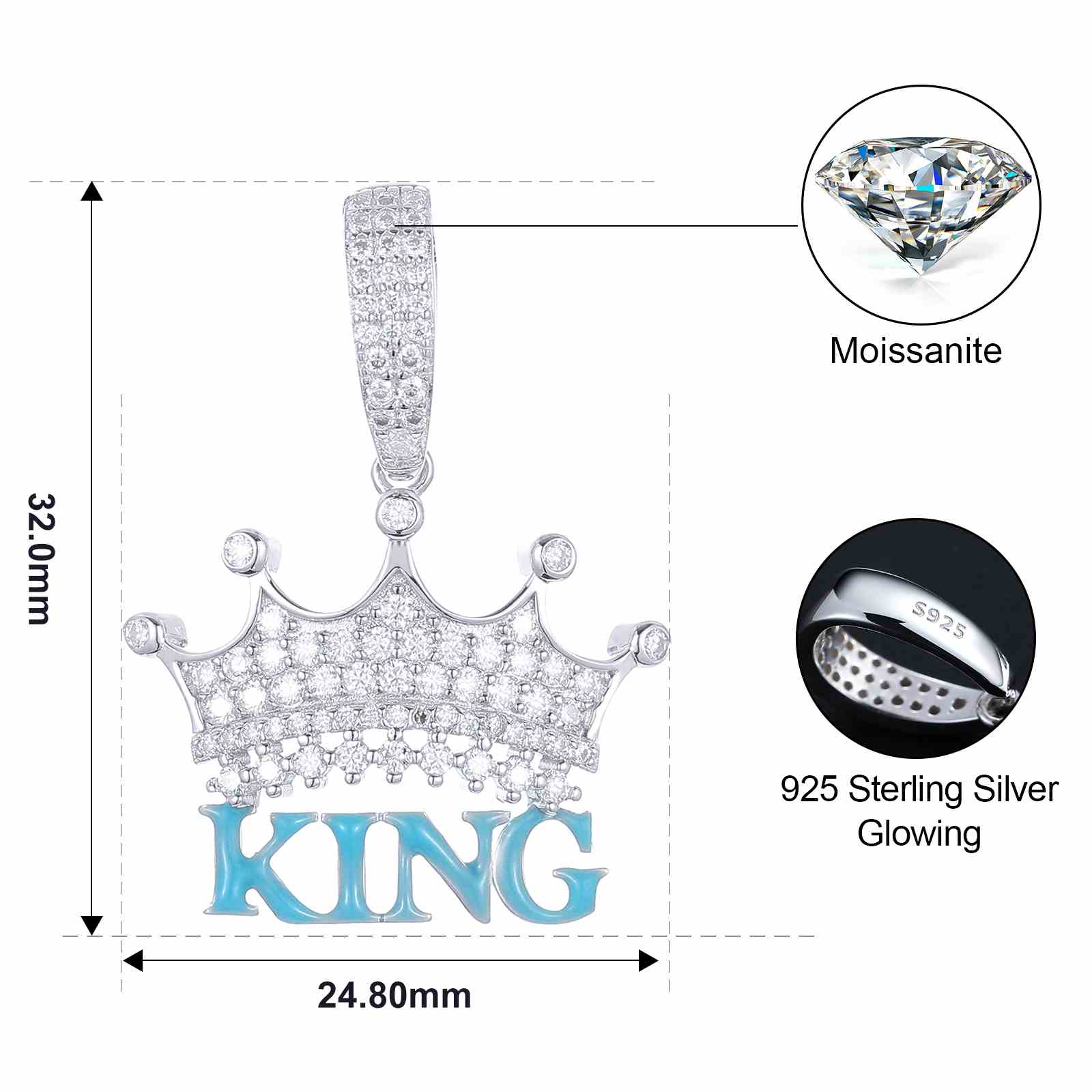 Glowing King Crown Pendant